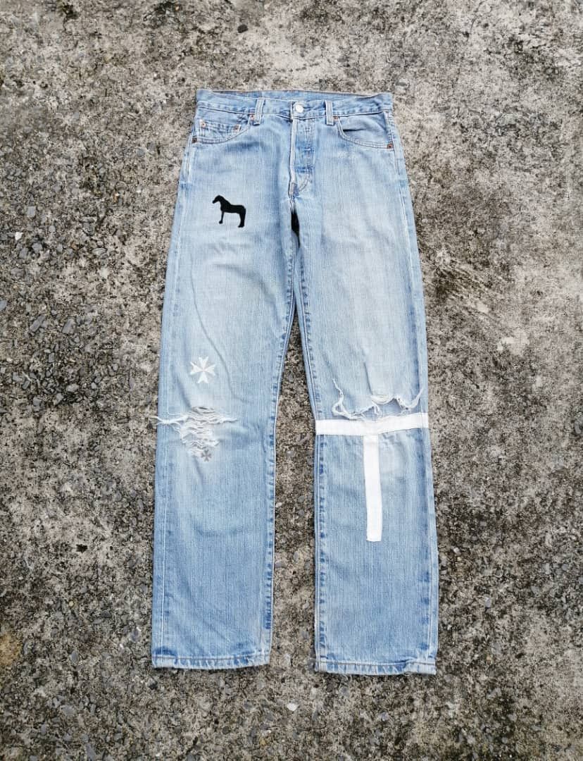 Designer × Levi's × Levi's Vintage Clothing Levi's Strauss 501 X Designer Distressed Denim Jeans Size US 28 / EU 44 - 1 Thumbnail