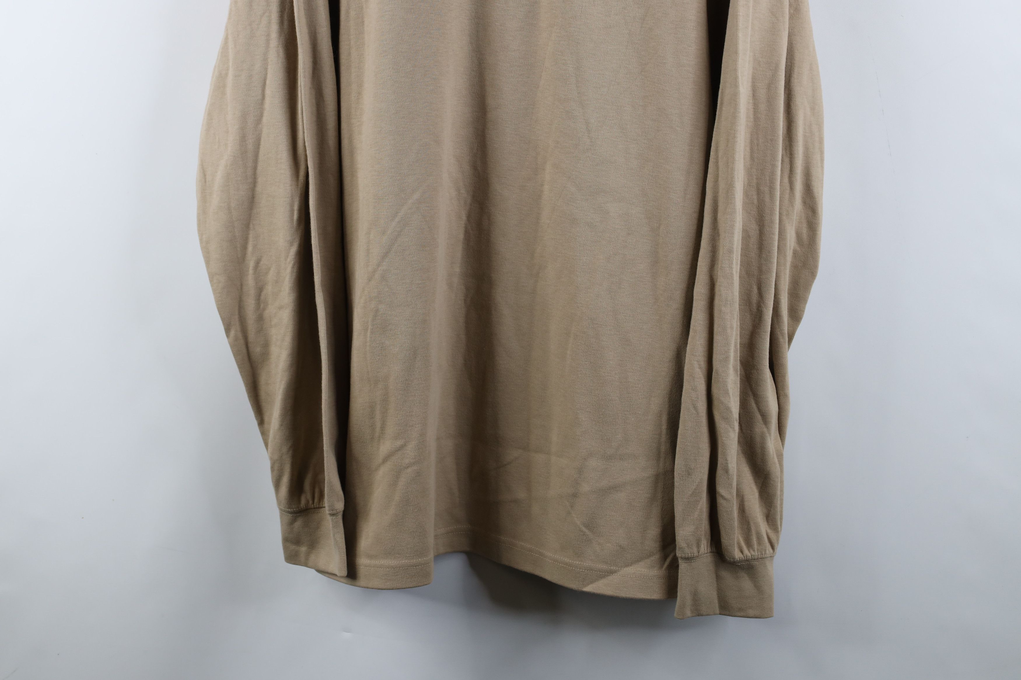 Lands' End × Vintage Vintage 90s Lands End Long Sleeve Mock Neck T-Shirt Beige Size US XL / EU 56 / 4 - 3 Thumbnail