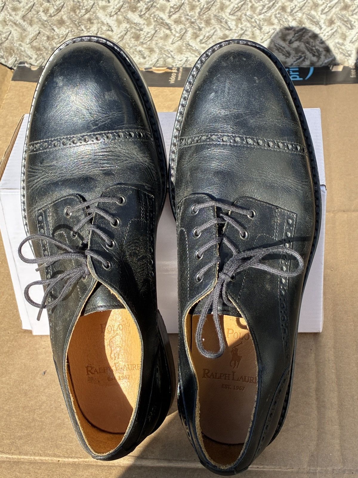 Polo Ralph Lauren Polo Ralph Lauren Black Leather Oxford Dress Size 7.5 D Size US 7.5 / EU 40-41 - 5 Thumbnail