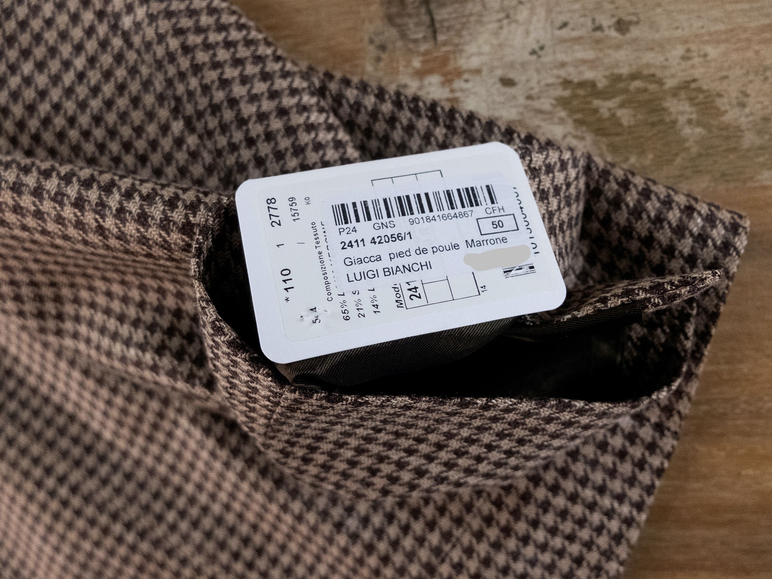 Luigi Bianchi LUIGI BIANCHI brown wool silk linen houndstooth sportcoat Size 40R - 5 Thumbnail