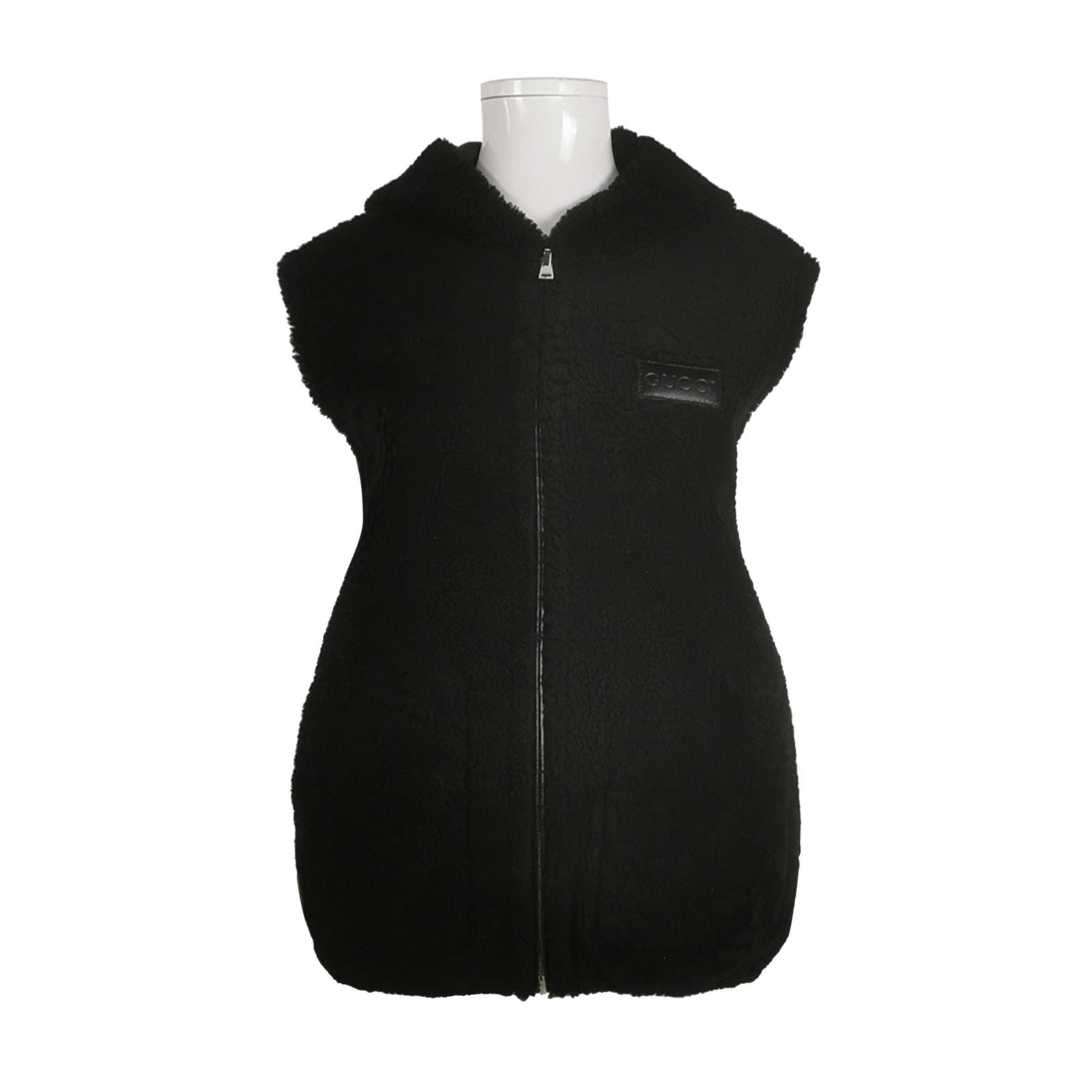 Gucci Gucci XS/38 Black Hooded Reversible Sheepskin Vest Size XS / US 0-2 / IT 36-38 - 1 Thumbnail