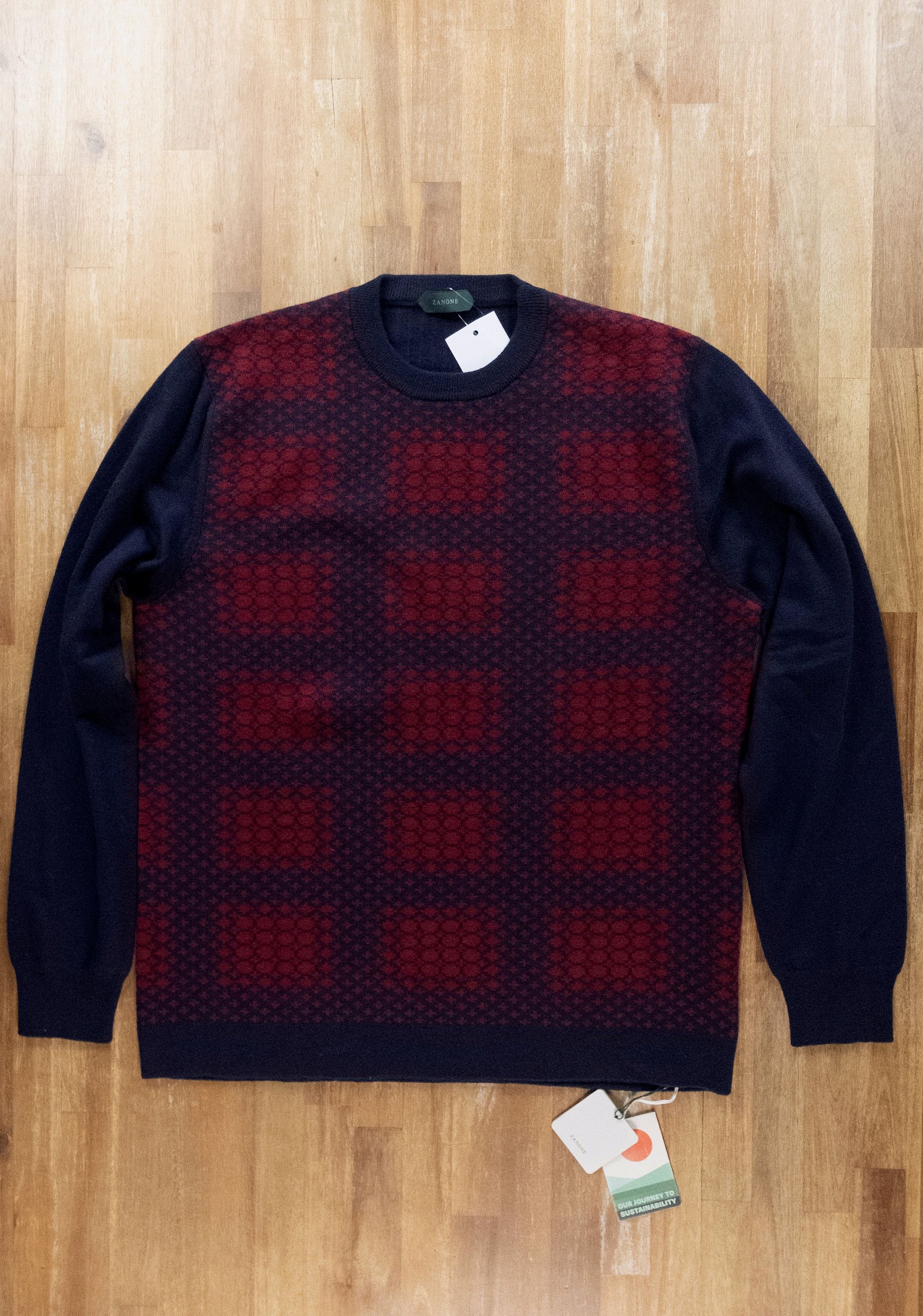 Zanone ZANONE navy blue crewneck wool sweater XXL / 54 IT q Size US XXL / EU 58 / 5 - 1 Thumbnail