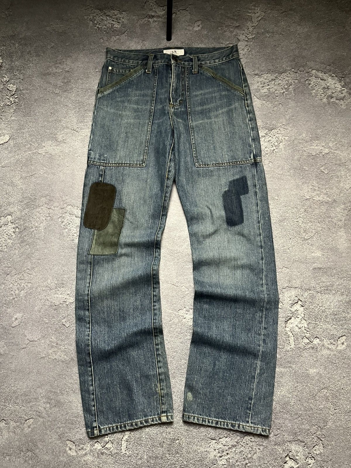 Armani Exchange Armani Exchange Panelled Patch Work Wear Jeans Size US 31 - 1 Thumbnail