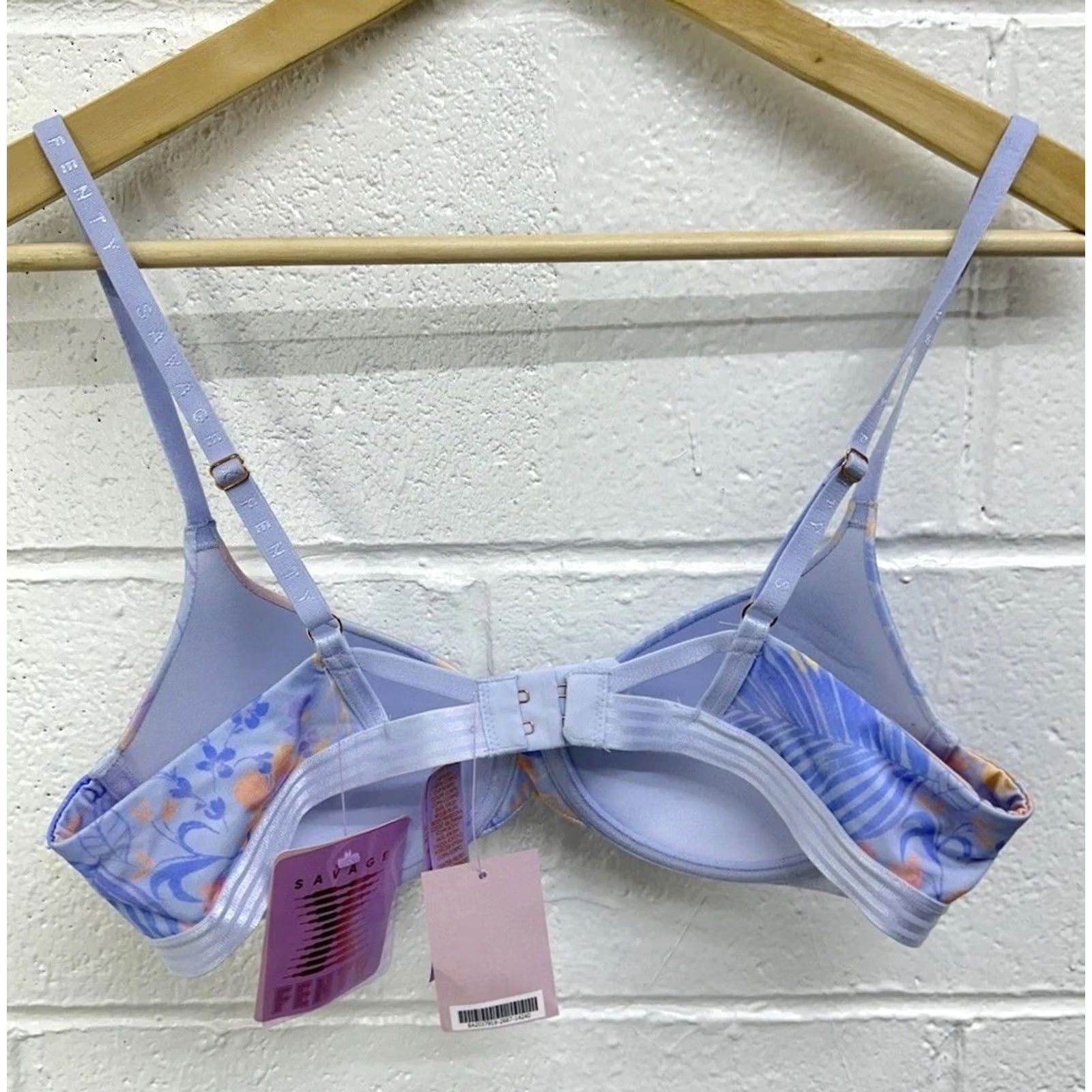 Vintage Savage Fenty Bra Tropical Floral Blue Underwire 36A Womens Size ONE SIZE - 2 Thumbnail