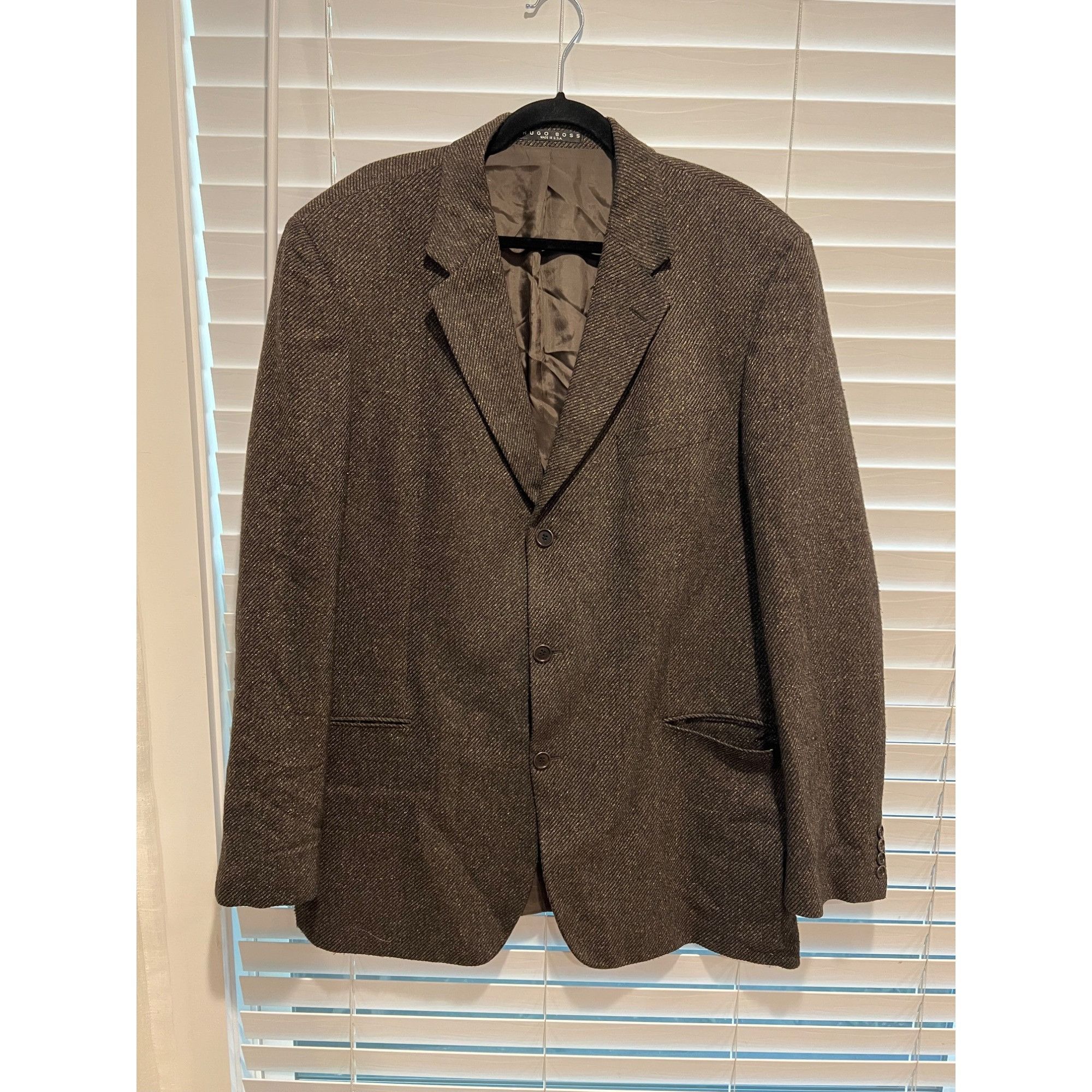 Hugo Boss Hugo Boss Will Blend Brown Blazer Sport Coat - Size 46L Size 46L - 1 Thumbnail