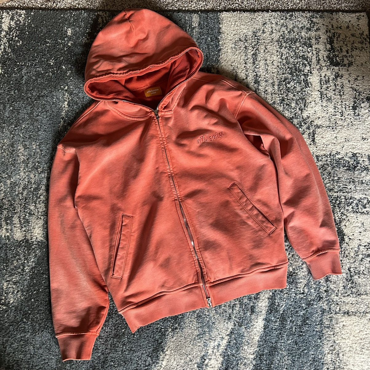 Effulgence PEACH SPLOOSH SUN FADED RiRi FULL ZiP WAFFLE LiNED HOODiE Size US L / EU 52-54 / 3 - 13 Thumbnail