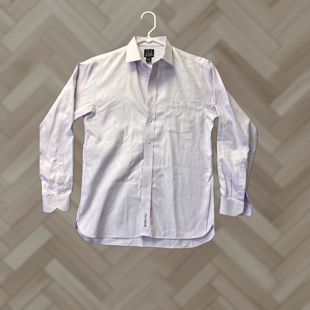 Jos. A. Bank Jos. A. Bank Men's Dress Shirt Long Sleeve Cotton 16 Lavender Solid Business Formal Wedding Size 42R - 1 Thumbnail