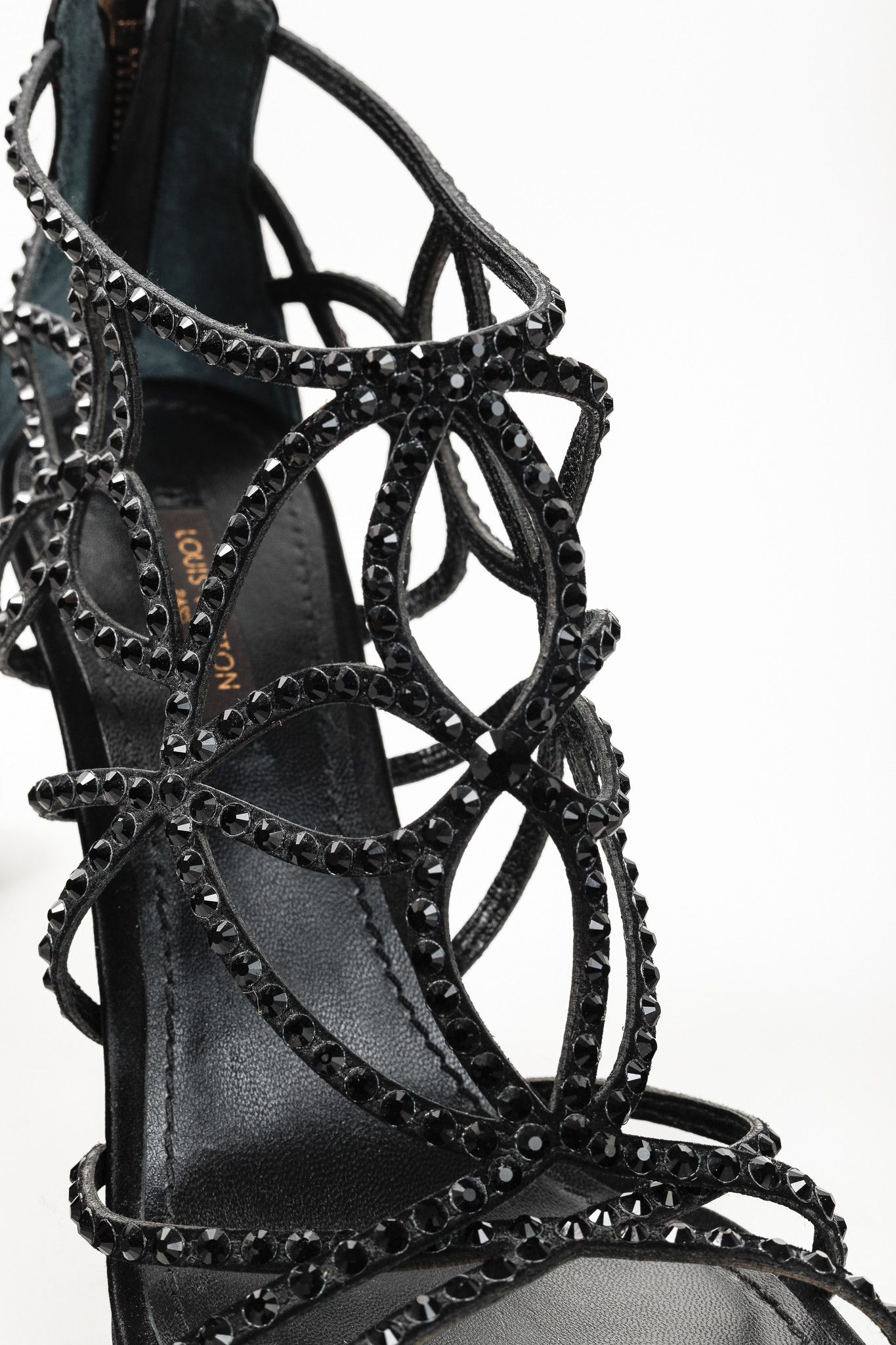 Louis Vuitton Louis Vuitton Tisha Crystal Studded Satin Platform Sandal Size US 6 / IT 36 - 7 Thumbnail