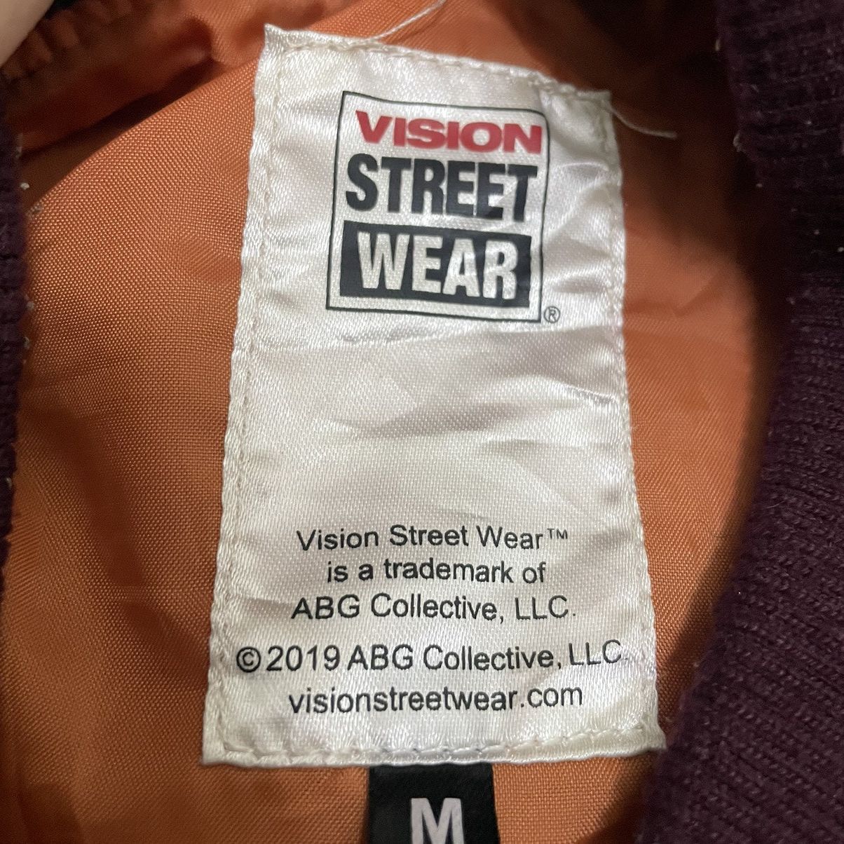 Vision Streetwear VSW Burgundy Bomber Jacket With Rainbow Embroidered Spellout Size US M / EU 48-50 / 2 - 4 Thumbnail