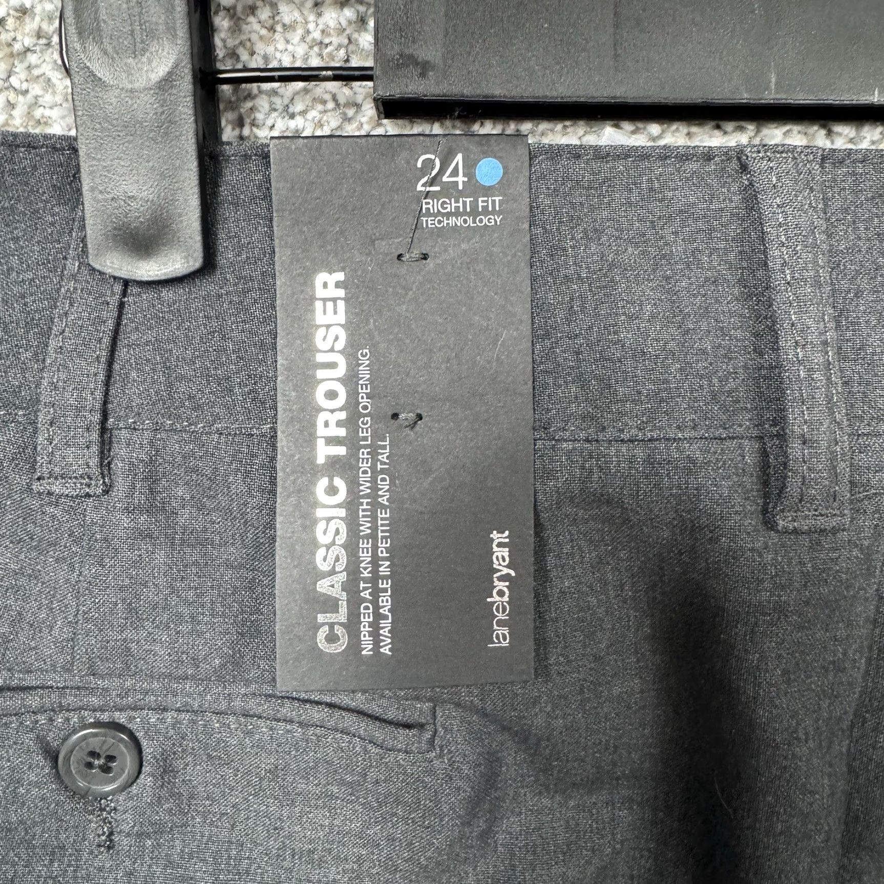 Vintage Lane Bryant Pants Womens 24 Stretch Plus Flat Front Bootcut Gray Polyester Rayon Spandex Business Casual Trousers Size 42" / US 20 - 6 Thumbnail