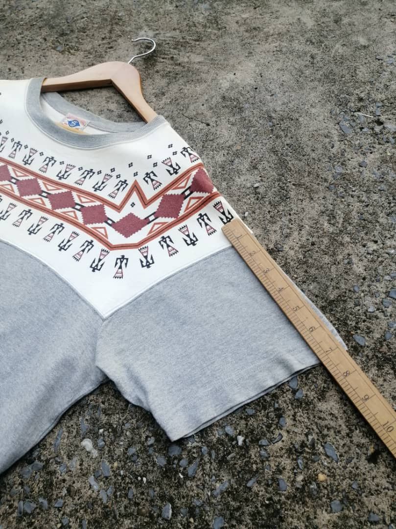 Japanese Brand Pherrow's Bros Stormy Blue Navajo Tee Size US M / EU 48-50 / 2 - 7 Thumbnail
