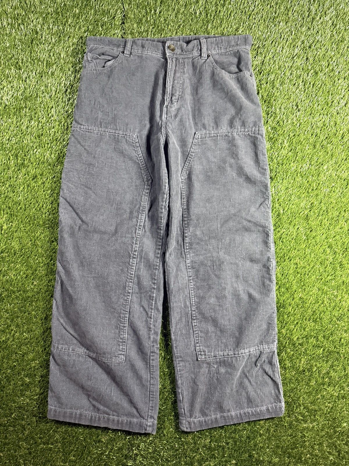 Vintage Vintage Y2k Gray Corduroy Double Knee Carpenter 34/31 Pants Size US 34 / EU 50 - 1 Thumbnail