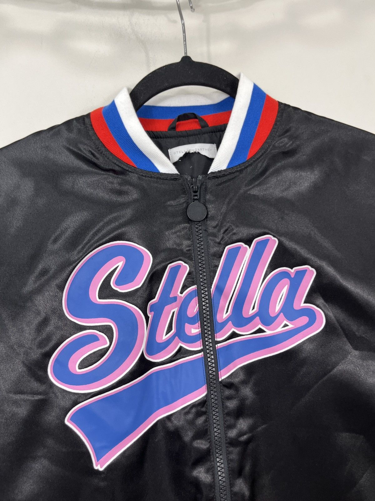 Other Stella McCartney Women’s Big Logo Black Luxury Bomber Jacket Size XS / US 0-2 / IT 36-38 - 3 Thumbnail