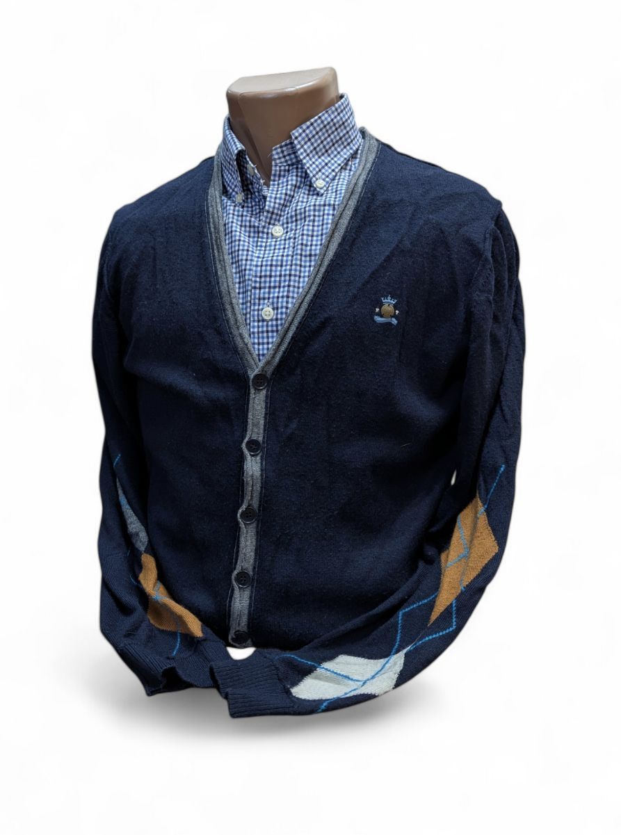 Diesel DIESEL Argyle Diamond Inside-Out Seams Cardigan Size US M / EU 48-50 / 2 - 1 Thumbnail