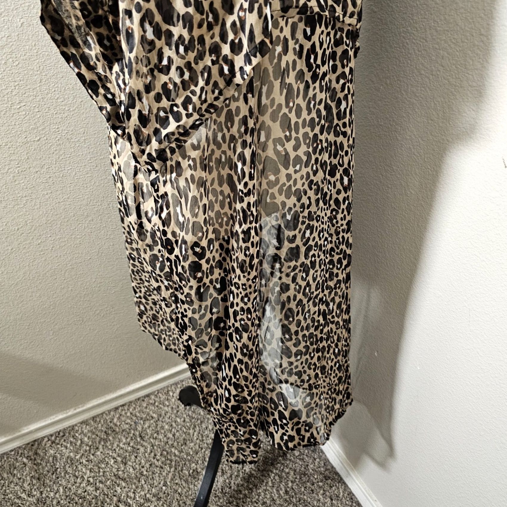 Steve Madden Steve Madden Cardigan Sweater Wool Knit Leopard Cheetah Women’s OSFM Kimono Sleeve Open Neck Multicolor Size ONE SIZE - 6 Thumbnail