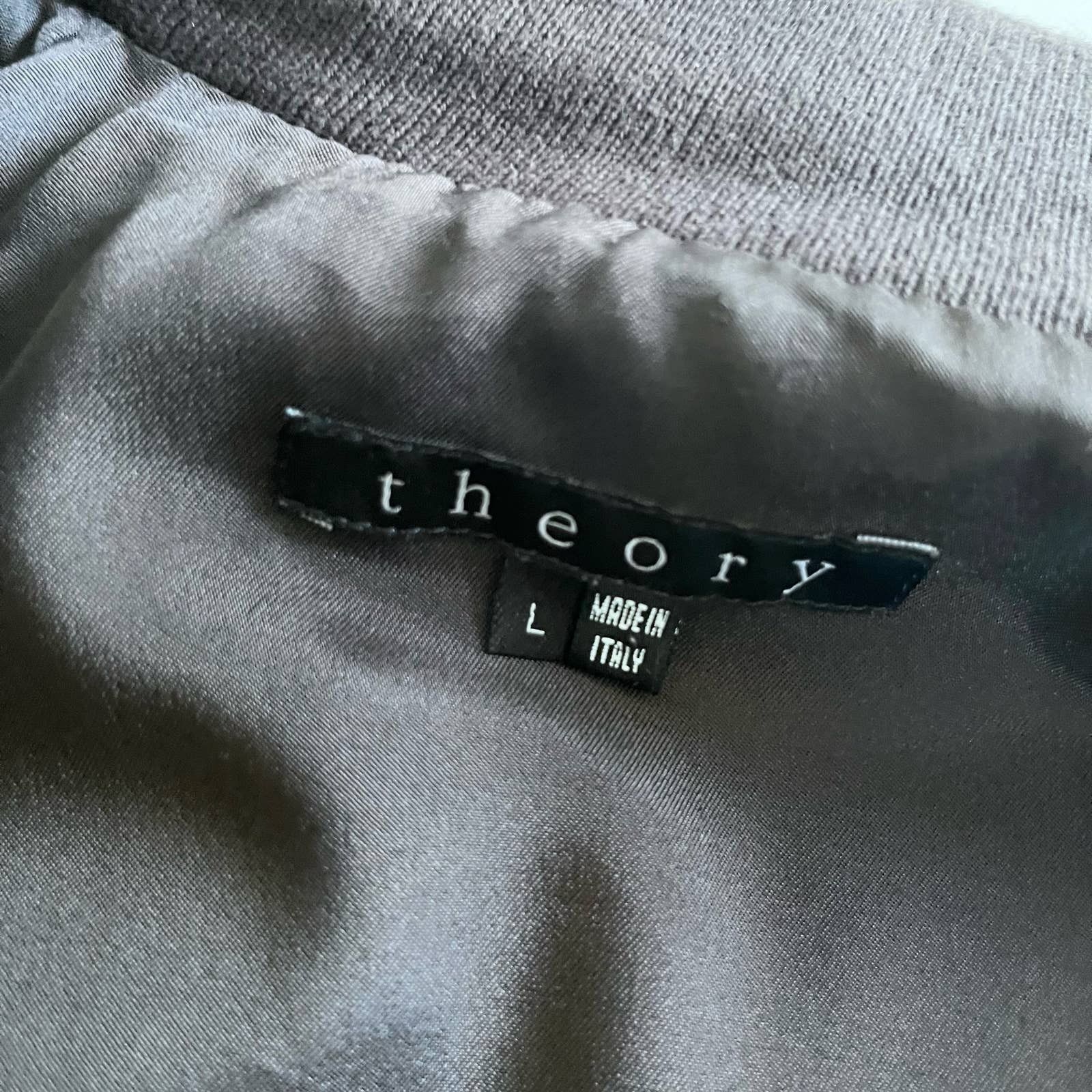 Theory Theory Leather Full Zip Seam Sealed Bomber Jacket Brown Size US L / EU 52-54 / 3 - 10 Thumbnail