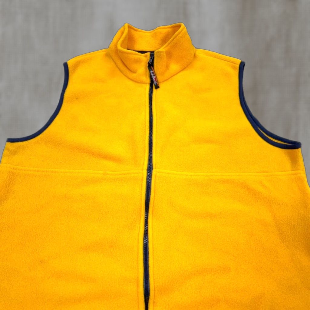 Vintage LL Bean Vest Men XL Yellow Fleece Full Zip Jacket Outdoors Hiking Vest Size US XL / EU 56 / 4 - 1 Thumbnail