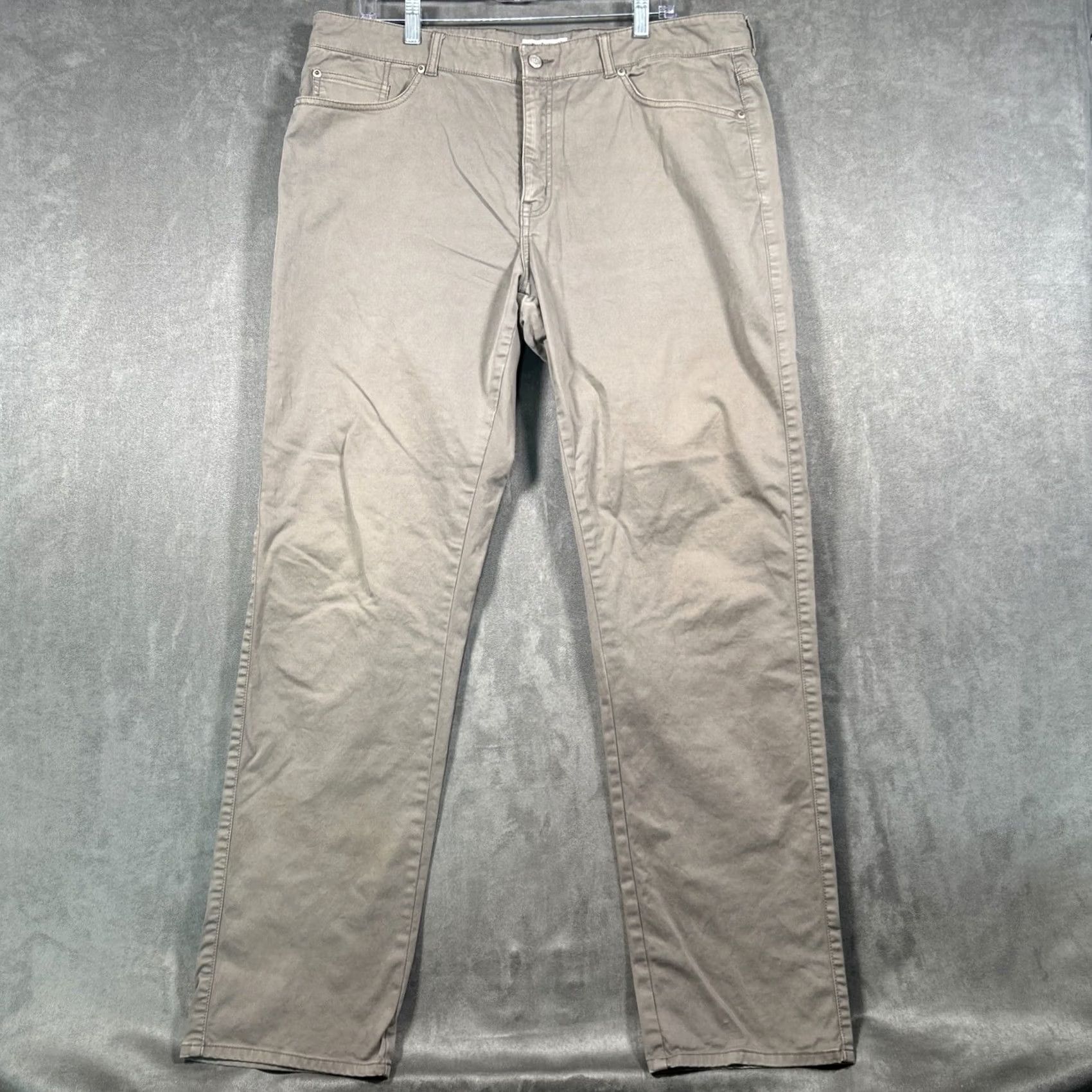 Peter Millar Peter Millar Mens 38x32 Taupe Stretch 5 Pocket Pants Casual Business Travel Size US 38 / EU 54 - 2 Thumbnail