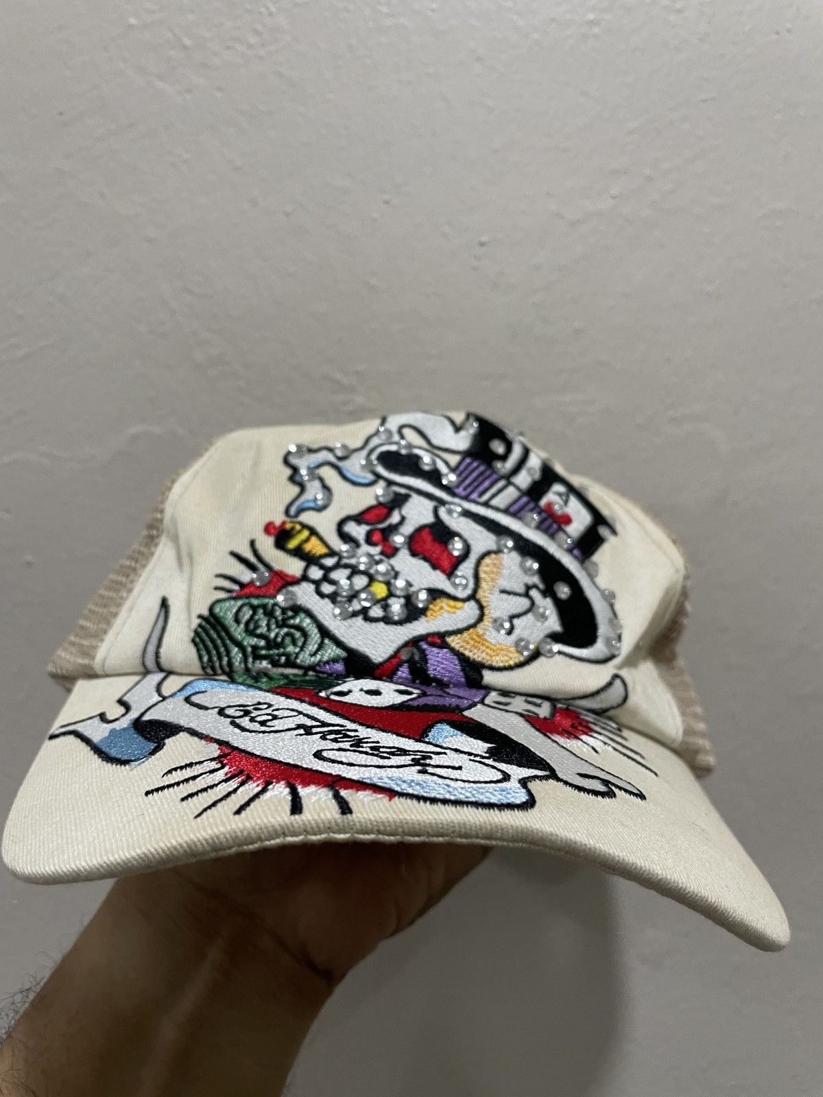 Ed Hardy Don Ed Hardy Signature Snapback Cap Trucker embroidery Skull Size ONE SIZE - 4 Thumbnail