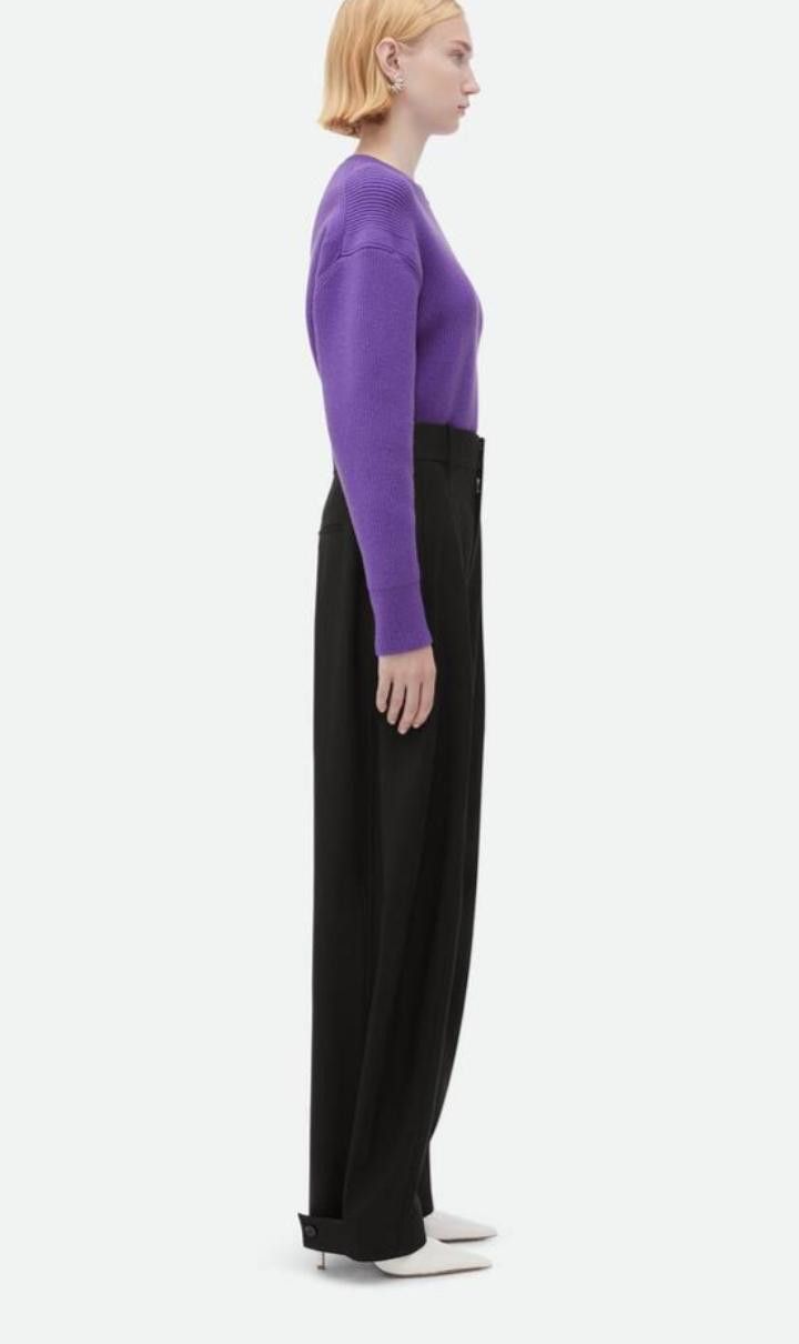Bottega Veneta o1n1vont1124 Wide Leg Wool Pants in Black Size 27" / US 4 / IT 40 - 3 Thumbnail
