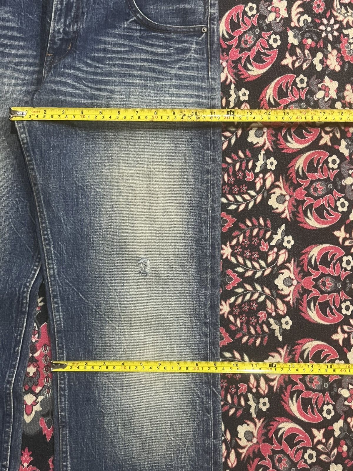 Japanese Brand Vintage Rugged Jeans by WoW Blue Faded Washed Whisker Jeans Size US 32 / EU 48 - 14 Thumbnail