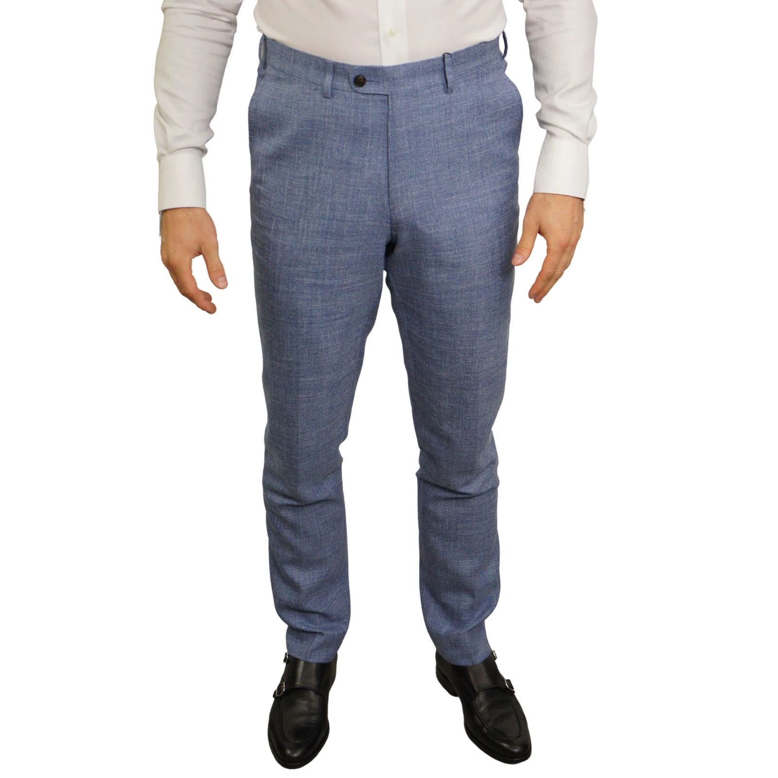 Suitsupply Men Suitsupply Suit Lazio Single Breasted Blue Linen US40 Size 40R - 7 Thumbnail