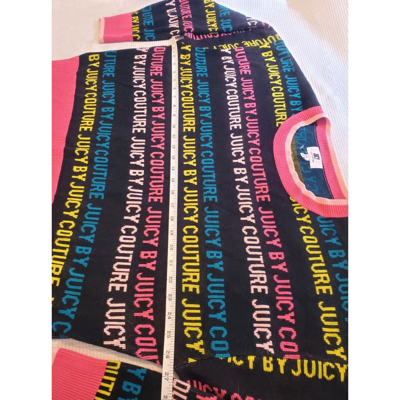 Juicy Couture Juicy Couture Sweater Womens XXL Y2K Rainbow Logo Boxy Knit Pullover Multicolor Size XXL / US 16-18 / IT 52-54 - 7 Thumbnail