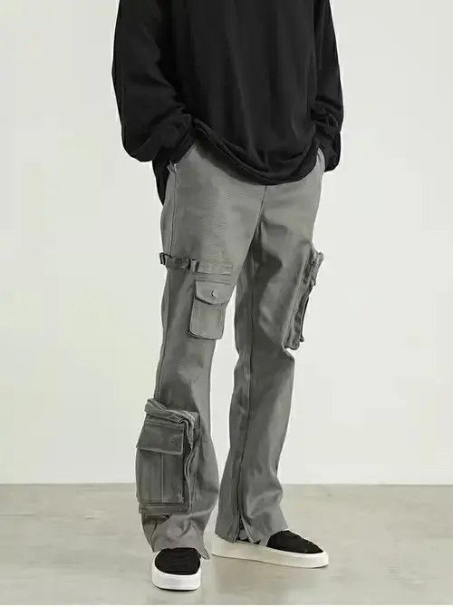Japanese Brand × Vintage multi function pocket flared utility tactical cargo pants Size US 36 / EU 52 - 1 Thumbnail