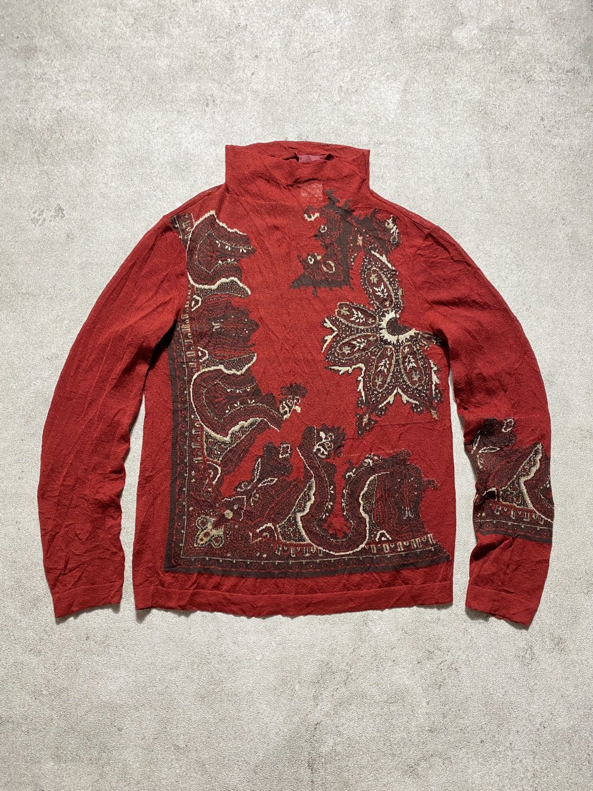 Vintage 1990’s Kenzo Paris Jacquard Wool Knit Turtleneck