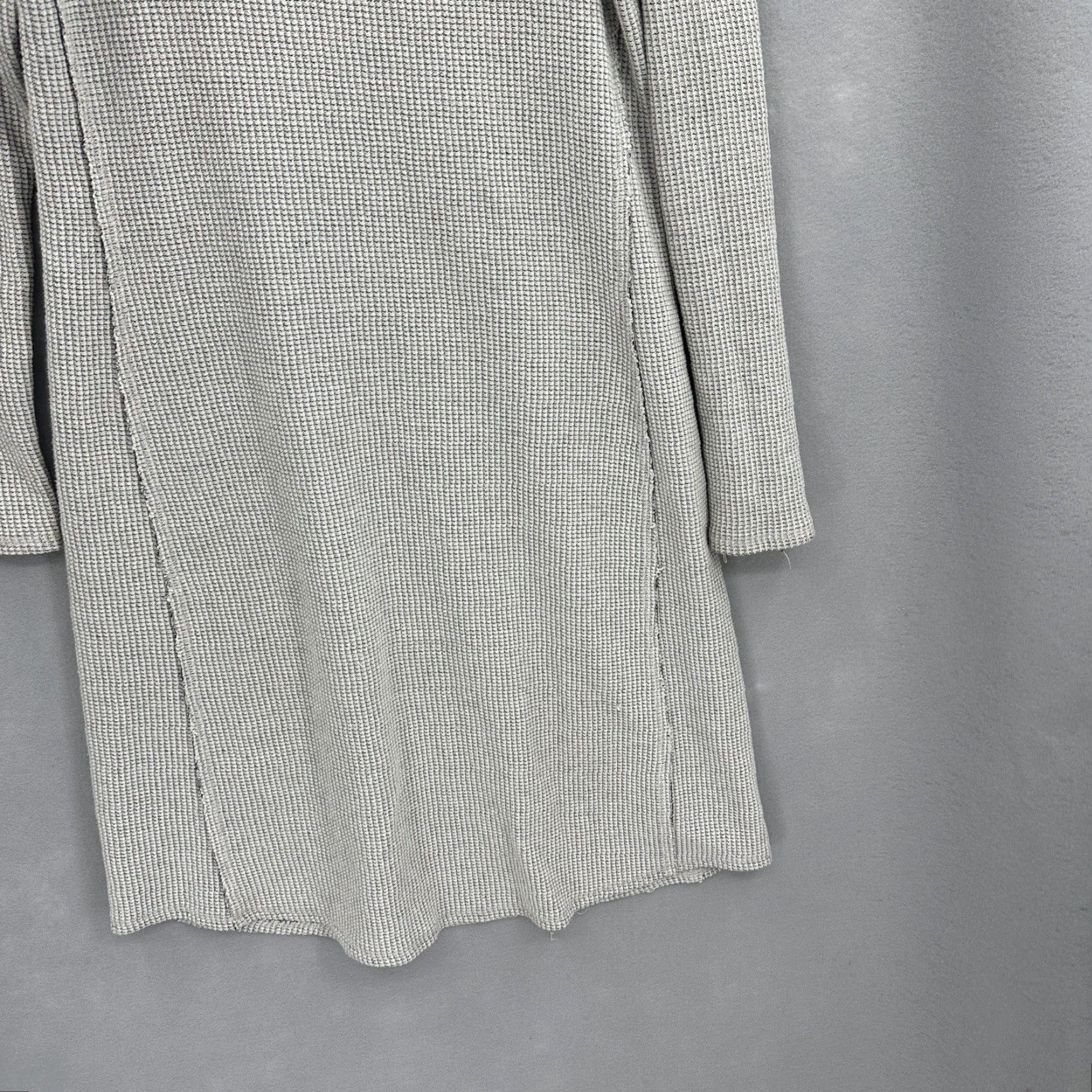 Anthropologie Anthropologie Sol Angeles Waffle Knit Dress Womens M Cold Shoulder Round Neck Midi A-Line Cotton Blend Knit Gray Sugar Bohemian Classic 90s? Size M / US 6-8 / IT 42-44 - 3 Thumbnail