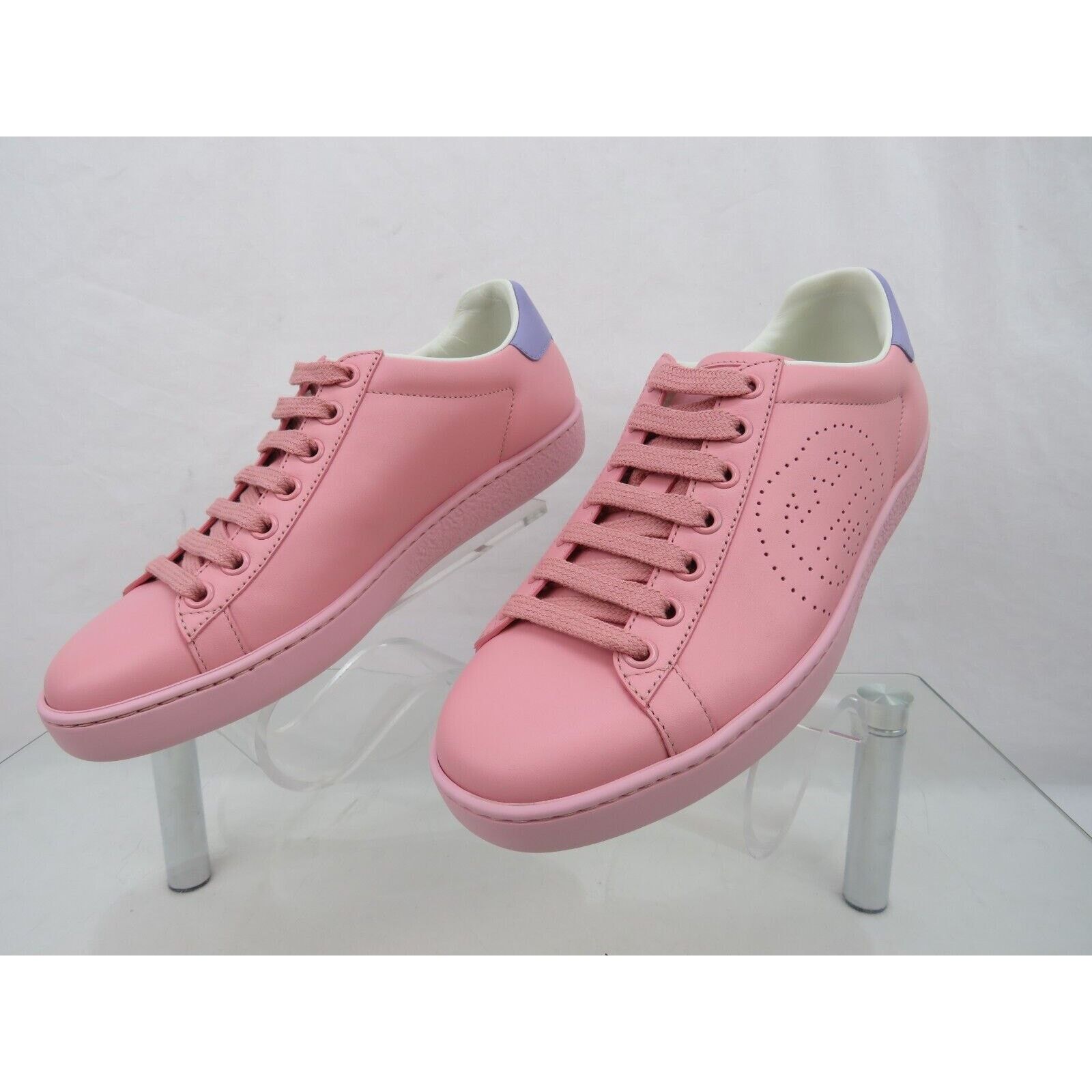 Gucci GUCCI 598527 ACE GG LEATHER PINK BLUE LOGOSNEAKERS 35 5 $780 Size US 5 / IT 35 - 12 Thumbnail