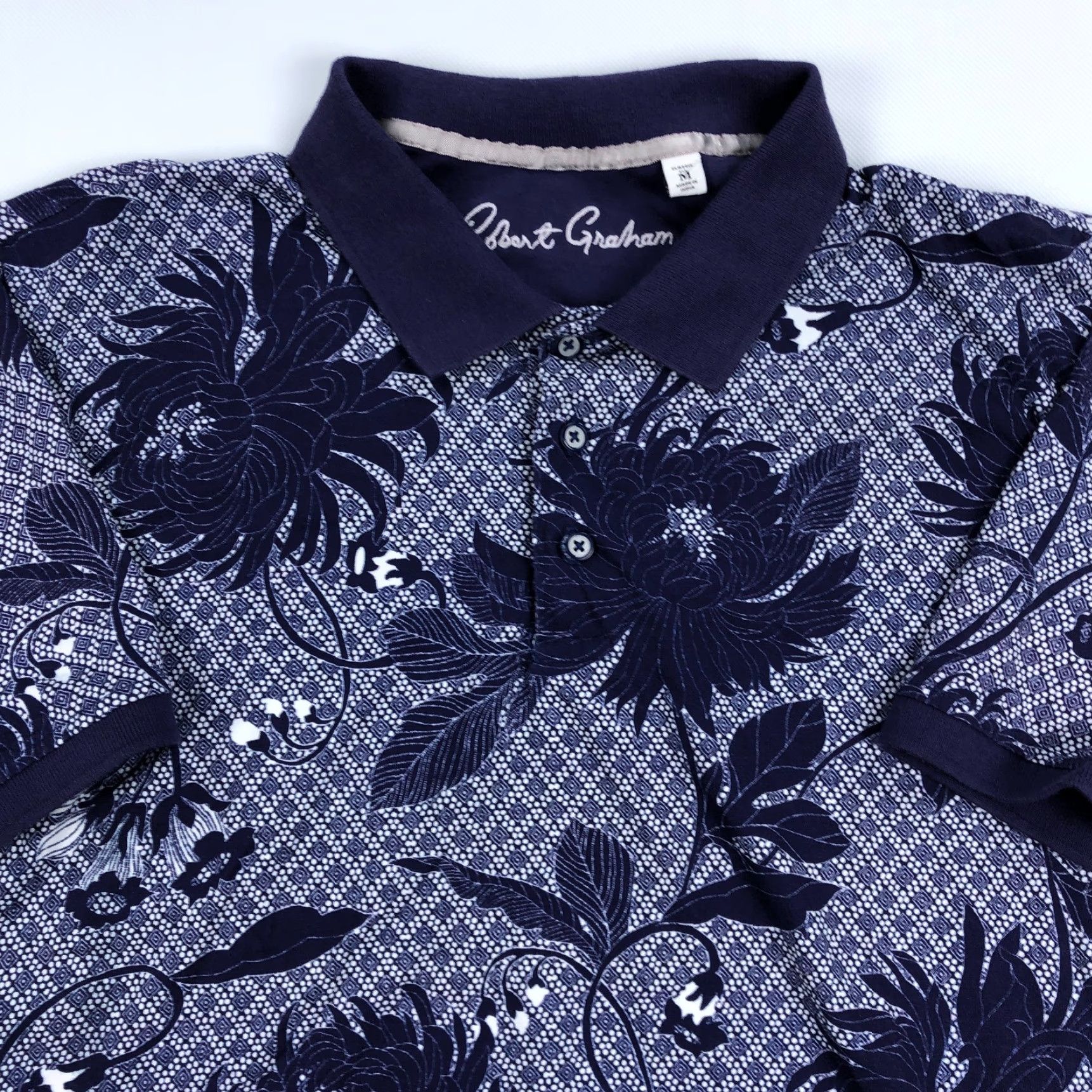 Robert Graham Robert Graham Polo Shirt Men M Floral Tropical Blue Short Sleeve Knit Cotton Golf Tennis Activewear Casual Stylish Crown Sport Network Size US M / EU 48-50 / 2 - 4 Thumbnail