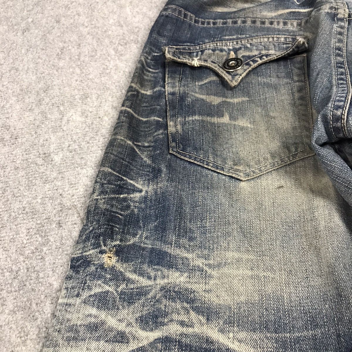 If Six Was Nine × Le Grande Bleu (L.G.B.) FALRE DENIM RATTLE TRAP BOOTCUT DISTRESSED DENIM PANTS Size US 30 / EU 46 - 17 Thumbnail