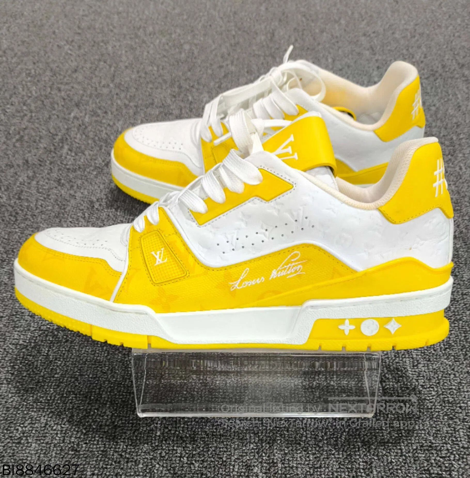 Louis Vuitton luxury yellow and white trainers by LV. Size US 8 / EU 41 - 3 Thumbnail