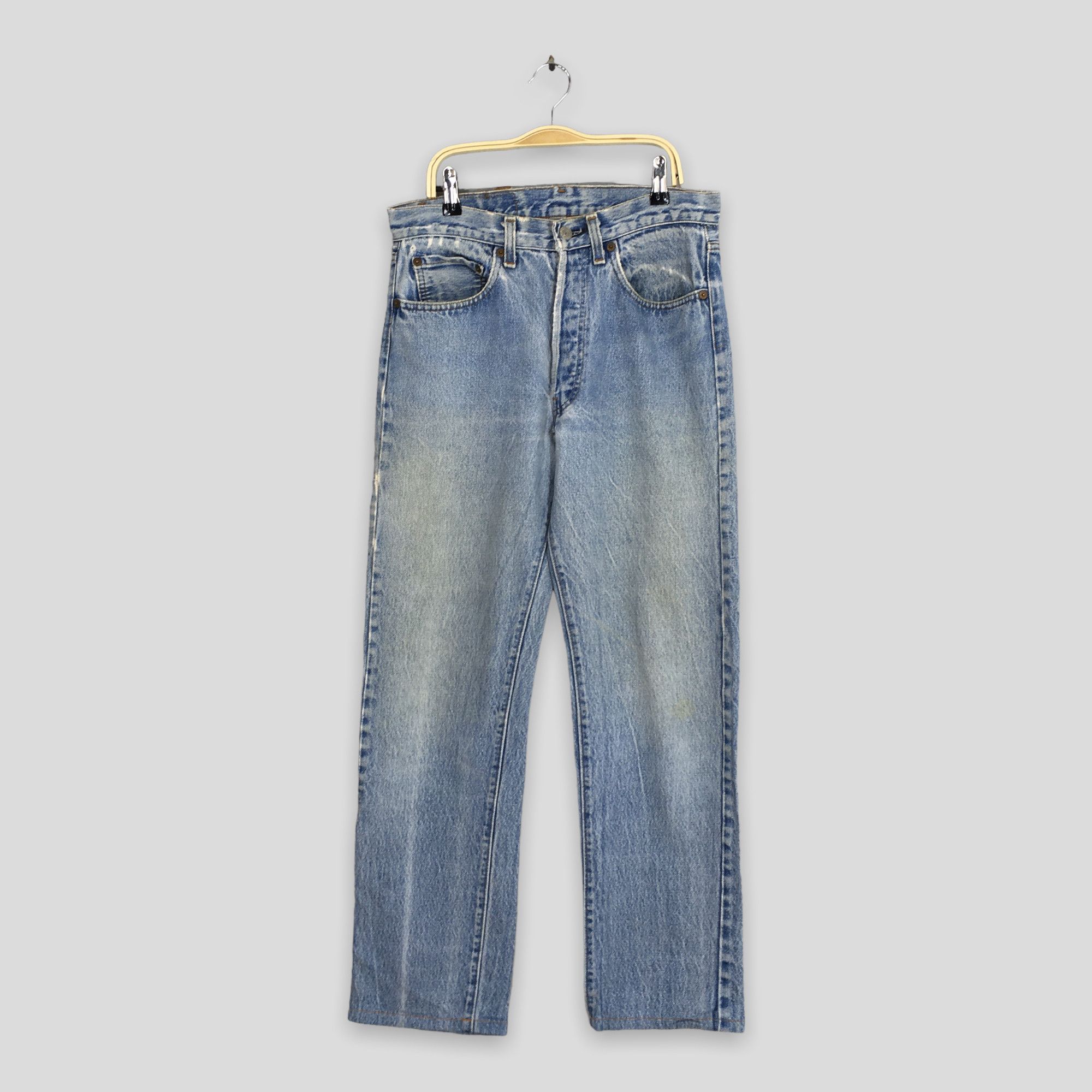 image of Size 28X29 Vintage 90's Levi's 501 Faded Blue Jeans, Men's