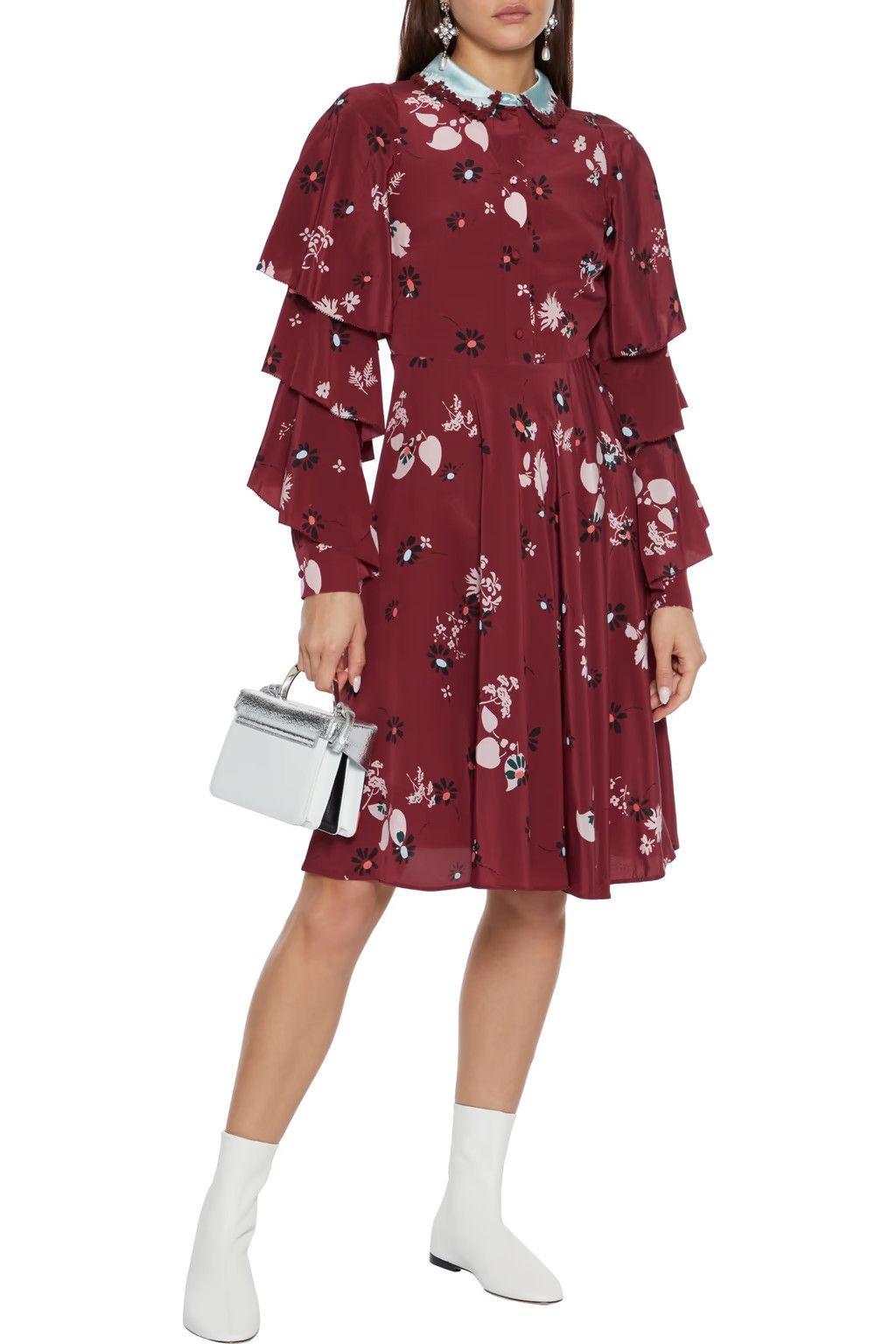 Valentino o1y0326 Midi Dress in Multicolor Size S / US 4 / IT 40 - 2 Thumbnail