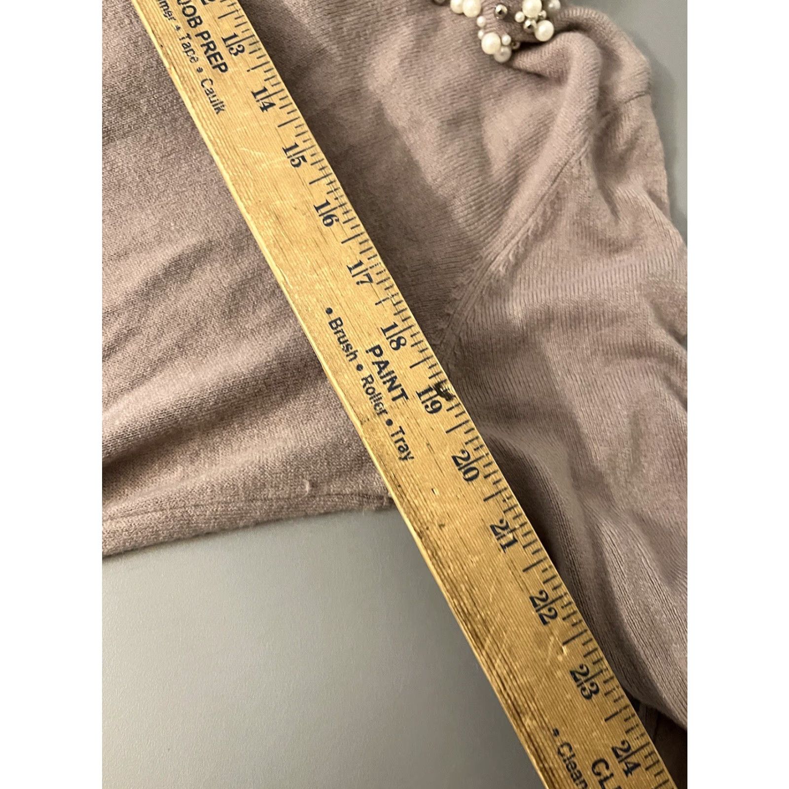 Vintage Laura Scott Women's Pullover Sweater Shirt (Round Neck) Beaded Faux Pearls Lavender XL Classic Knit Size XL / US 12-14 / IT 48-50 - 6 Thumbnail
