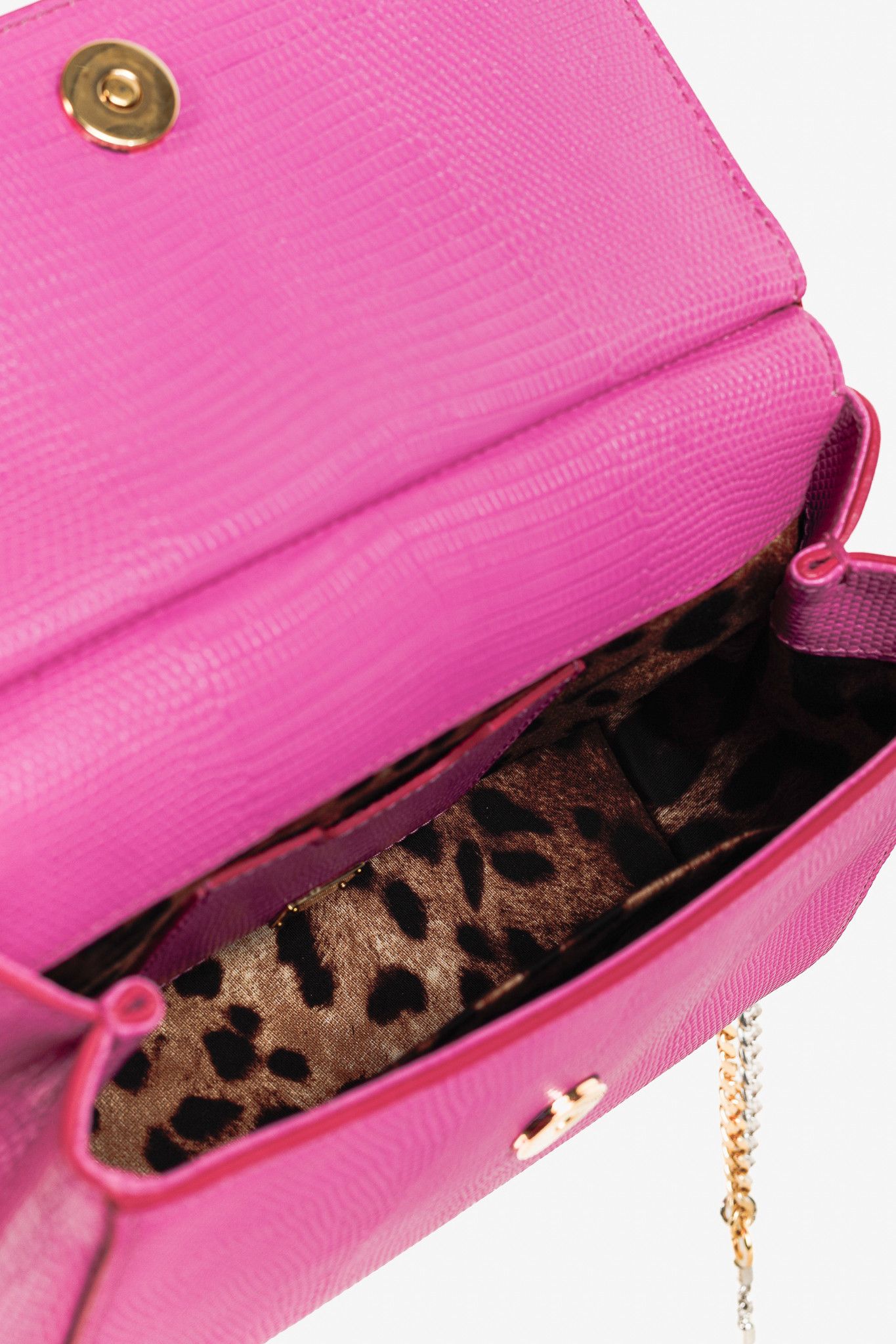 Dolce & Gabbana Dolce & Gabbana Miss Sicily Small Iguana-Print Chain Satchel Size ONE SIZE - 12 Thumbnail