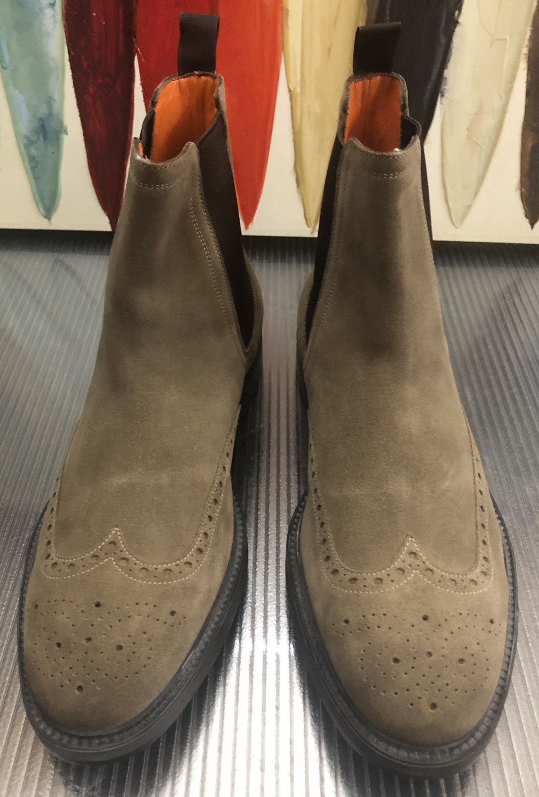 Santoni Santoni 🇮🇹 brown suede commando Chelsea boots 11.5 US NEW Size US 11.5 / EU 44-45 - 2 Thumbnail