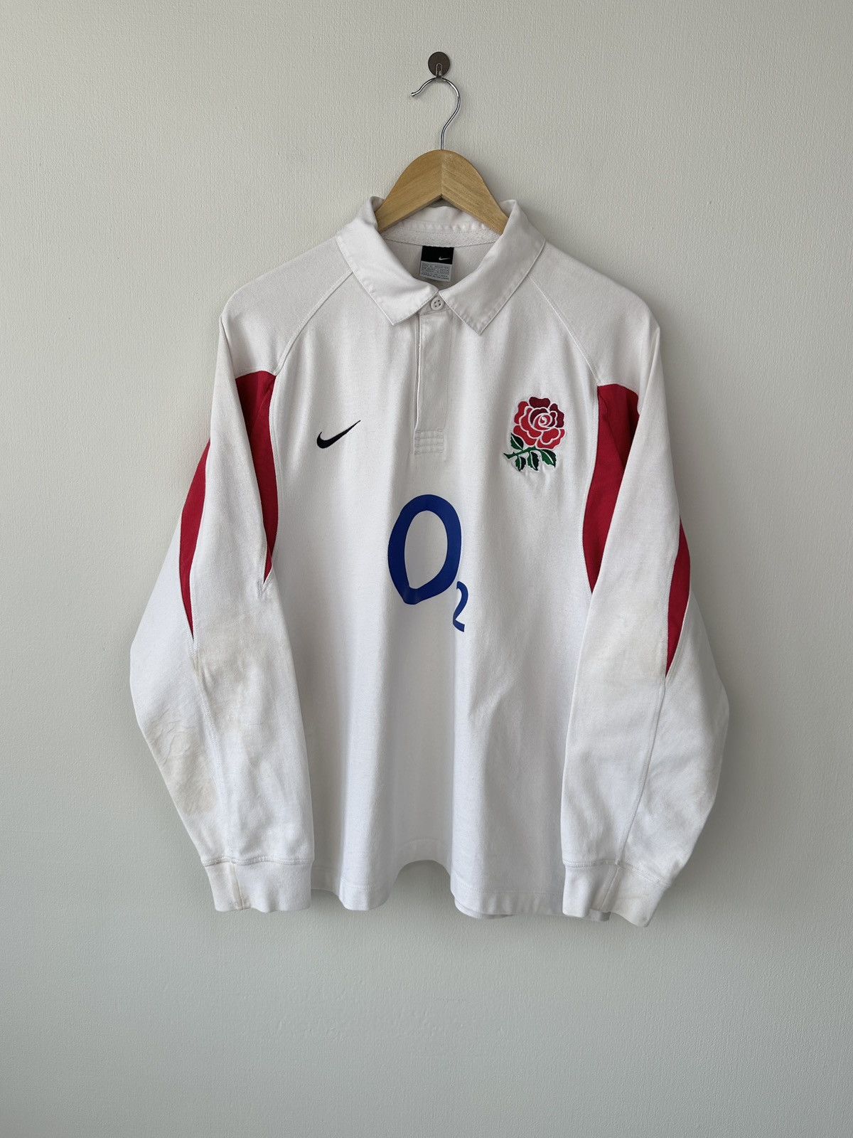 Nike Vintage 2002 NIKE England Rugby Long Sleeve Polo Shirt Men’s Size US L / EU 52-54 / 3 - 1 Thumbnail