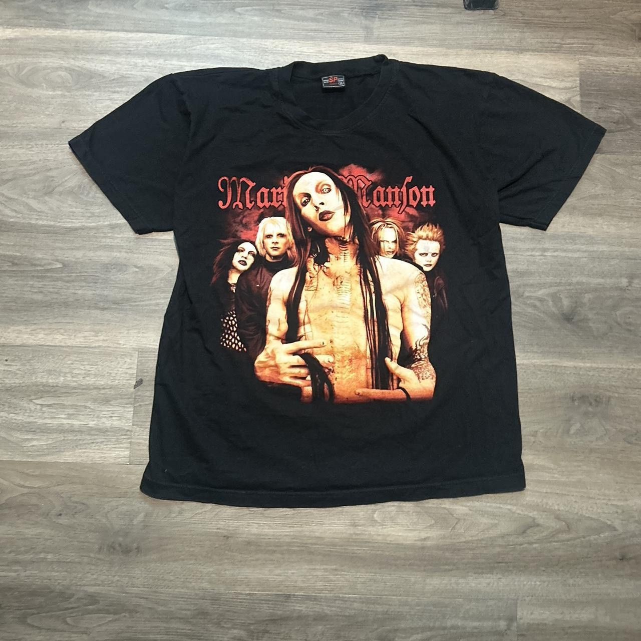 image of Band Tees x Vintage 2000’S Marilyn Manson Heavy Metal Rock Band T Shirt in Black, Men's (Size XL)