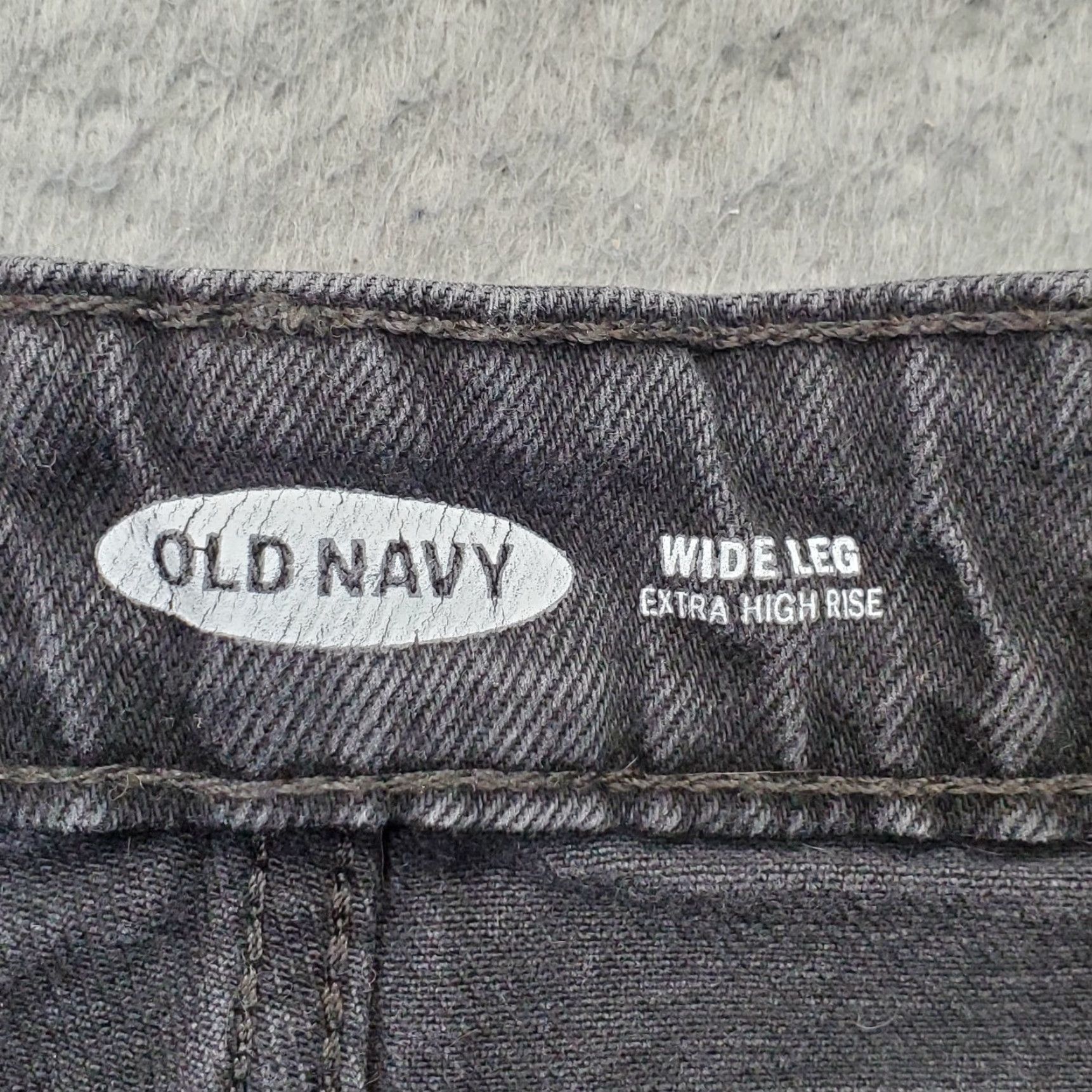 Old Navy Old Navy Jeans Womens 0 Black Denim Stretch Raw Hem Extra High Rise Wide Leg Jeans Size 25" / US 0 / IT 36 - 7 Thumbnail