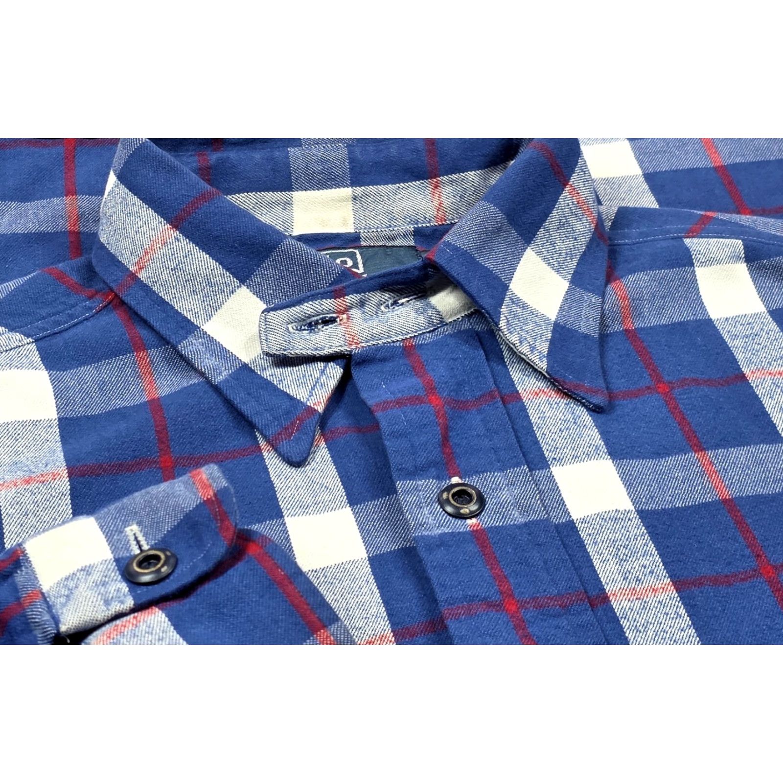 Polo Ralph Lauren VINTAGE Polo Ralph Lauren Shirt Mens M Blue Plaid Naval RLPC Work Flannel Chinstrap Button-Up Size US M / EU 48-50 / 2 - 3 Thumbnail