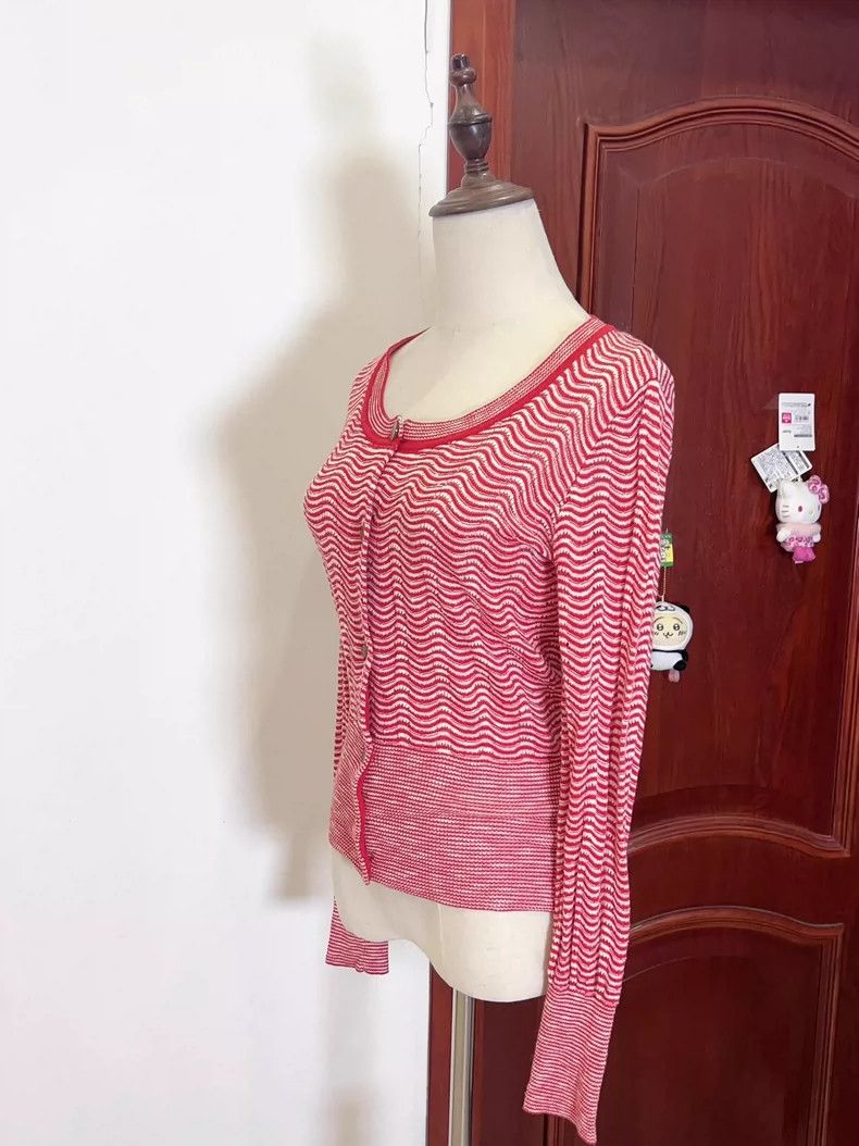 Vivienne Westwood Vivienne Westwood Red wavy knit top Size M / US 6-8 / IT 42-44 - 3 Thumbnail