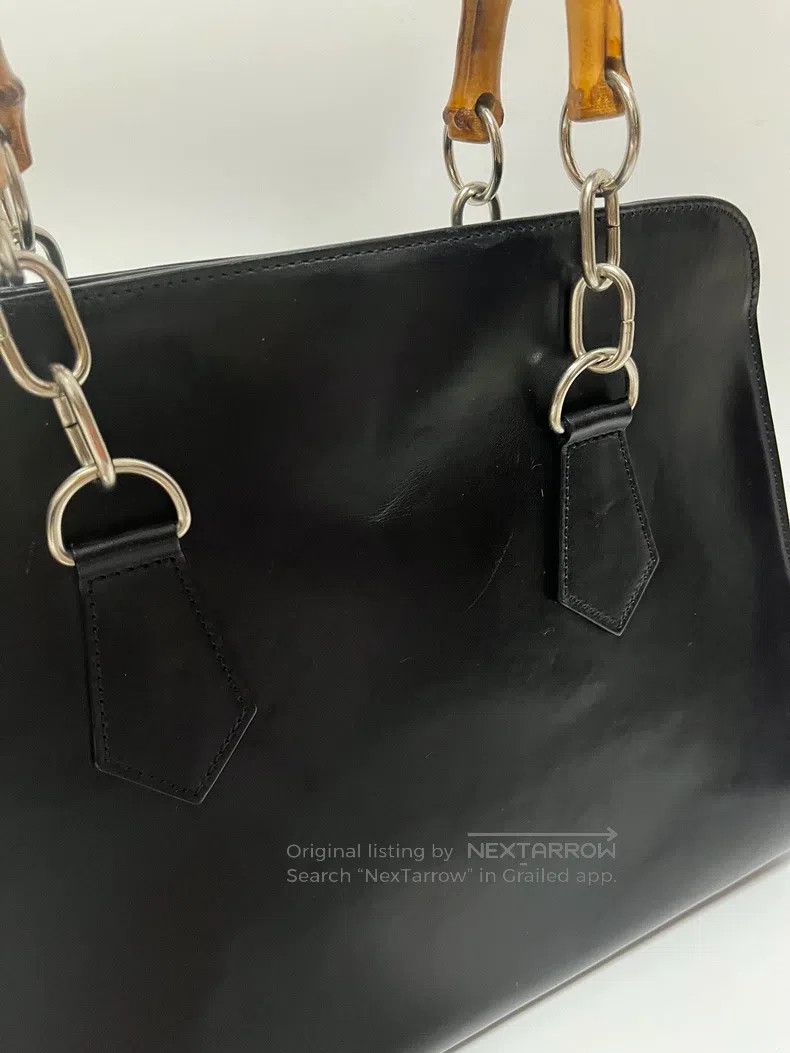 Comme des Garcons Comme des Garcons Bamboo Handle Handbag Leather Black Size ONE SIZE - 4 Thumbnail