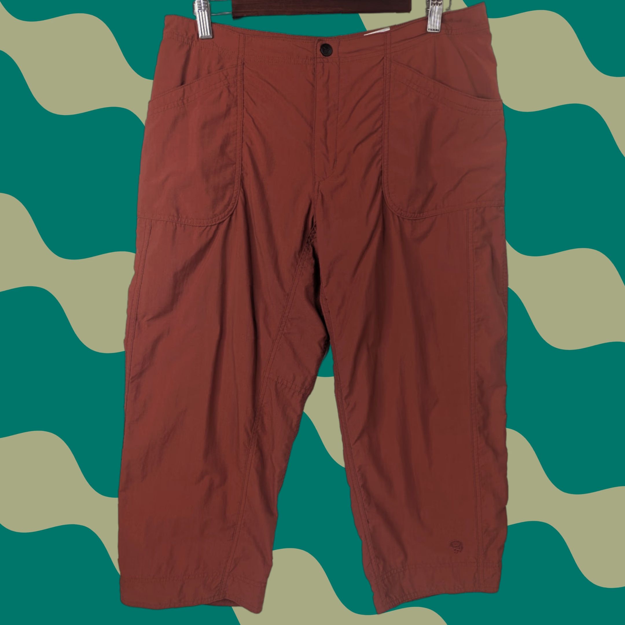 Mountain Hardwear VINTAGE? No — Mountain Hardwear Womens Hiking Pants Size 8 Orange Capri Crop Nylon Travel Pant Size 30" / US 8 / IT 44 - 1 Thumbnail
