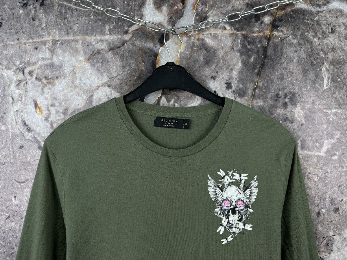 True Religion Religion Long Sleeve T-Shirt Graphic Skull Dragonfly Green Size US XL / EU 56 / 4 - 3 Thumbnail