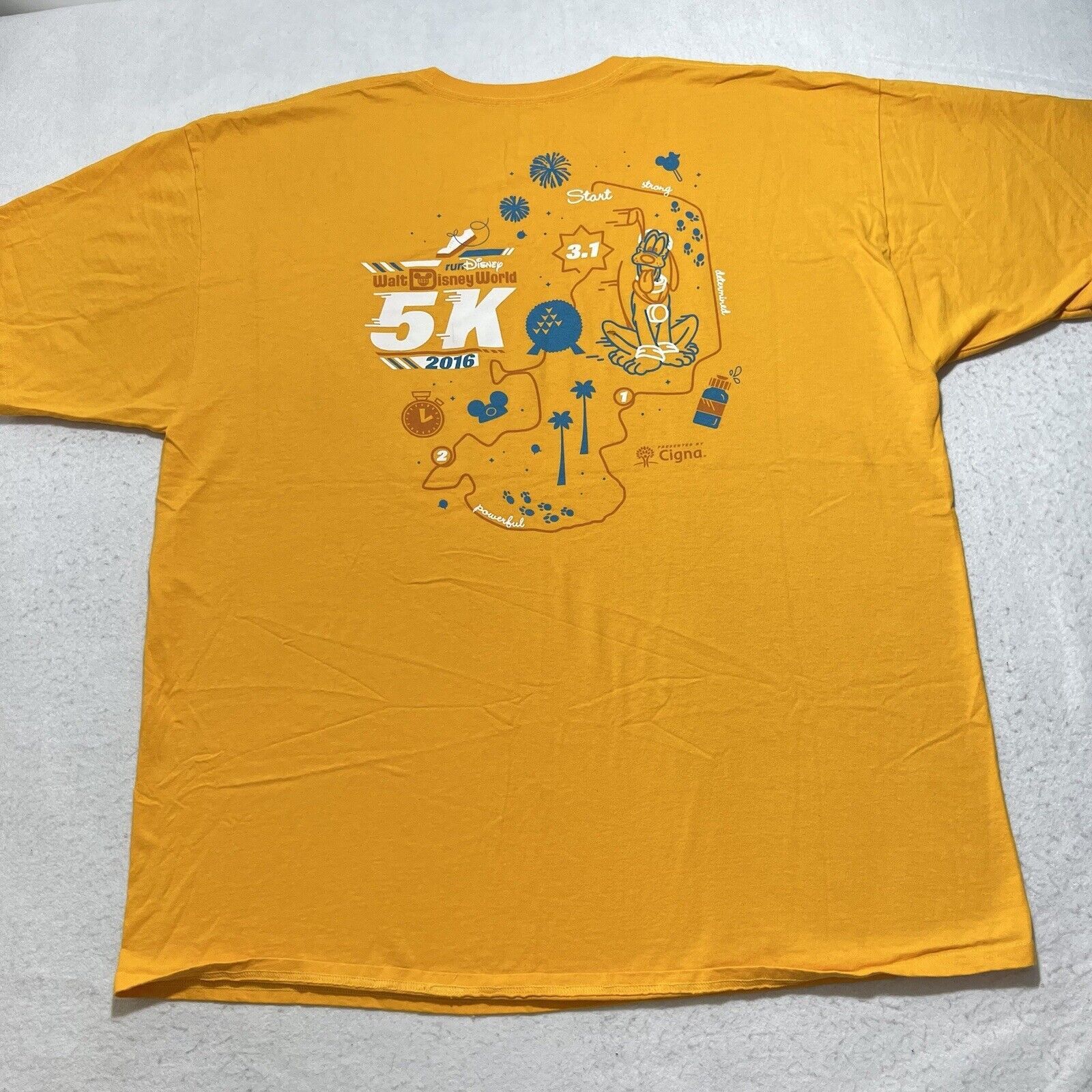 Hanes RunDisney Men's XXL 2016 5K Race Tee Pluto Graphic T Shirt Size US XXL / EU 58 / 5 - 9 Thumbnail