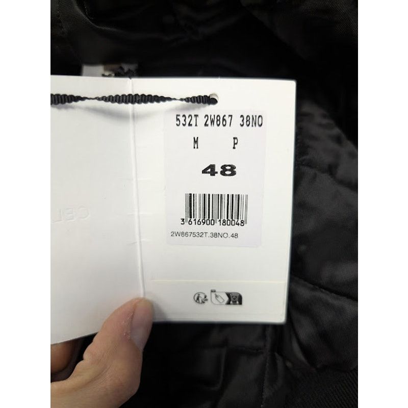 Celine o1rshd1 Teddy Logo-Applique Satin Varsity Jacket in Black Size US M / EU 48-50 / 2 - 22 Thumbnail
