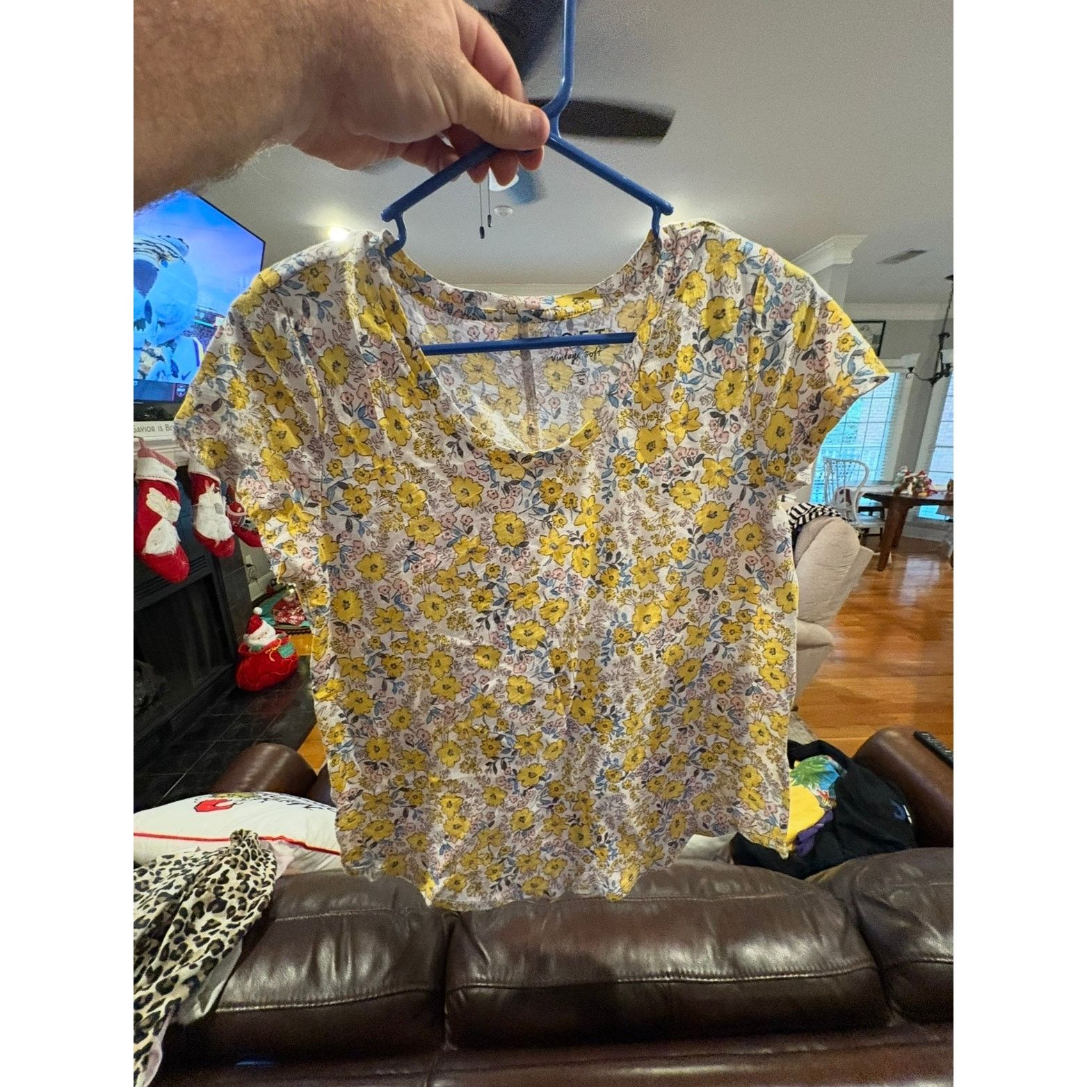 Loft Loft Vintage Soft Women’s Small S Yellow Floral Short Sleeve Size S / US 4 / IT 40 - 4 Thumbnail